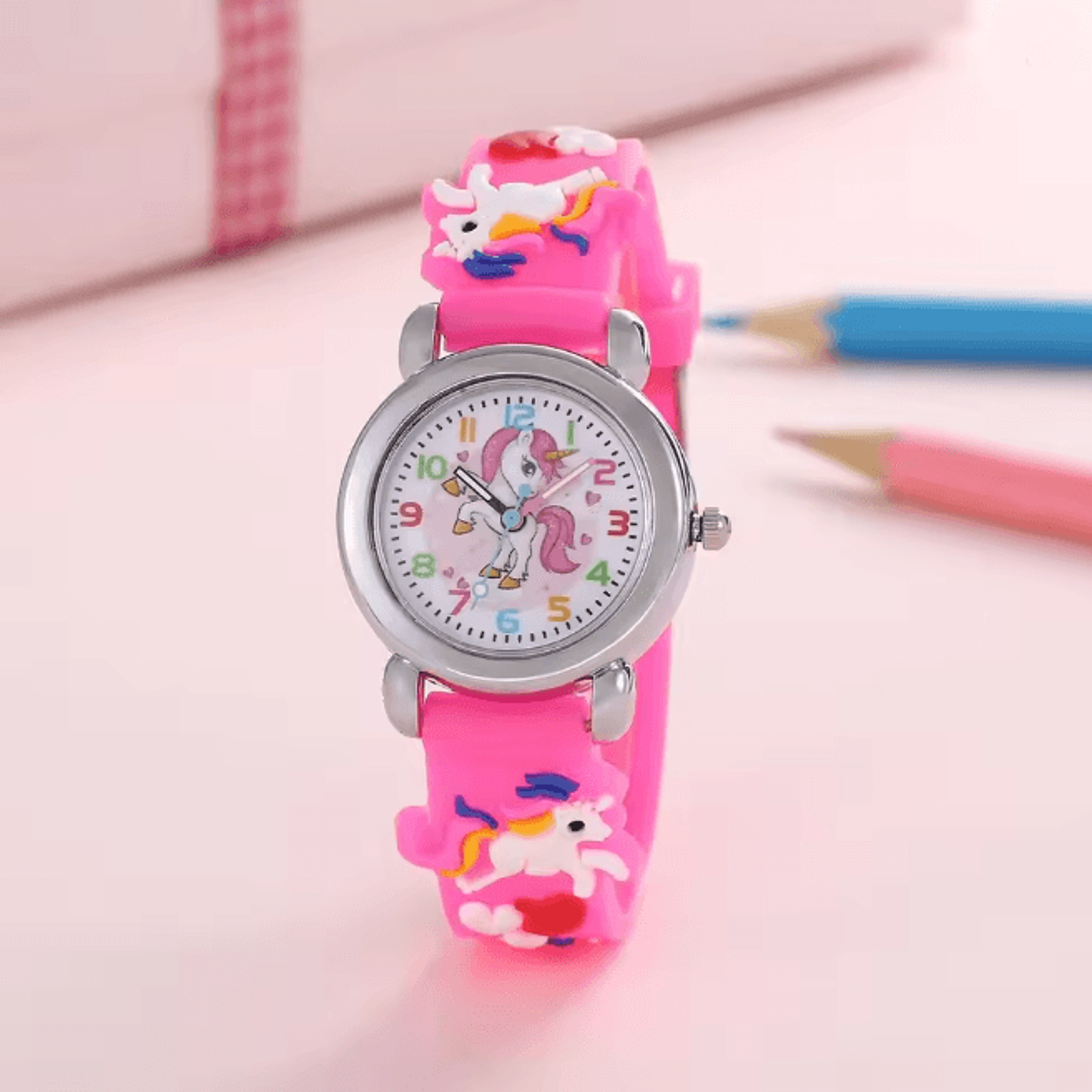Colorful Unicorn Kids Quartz Watch Fun Cartoon Style 4