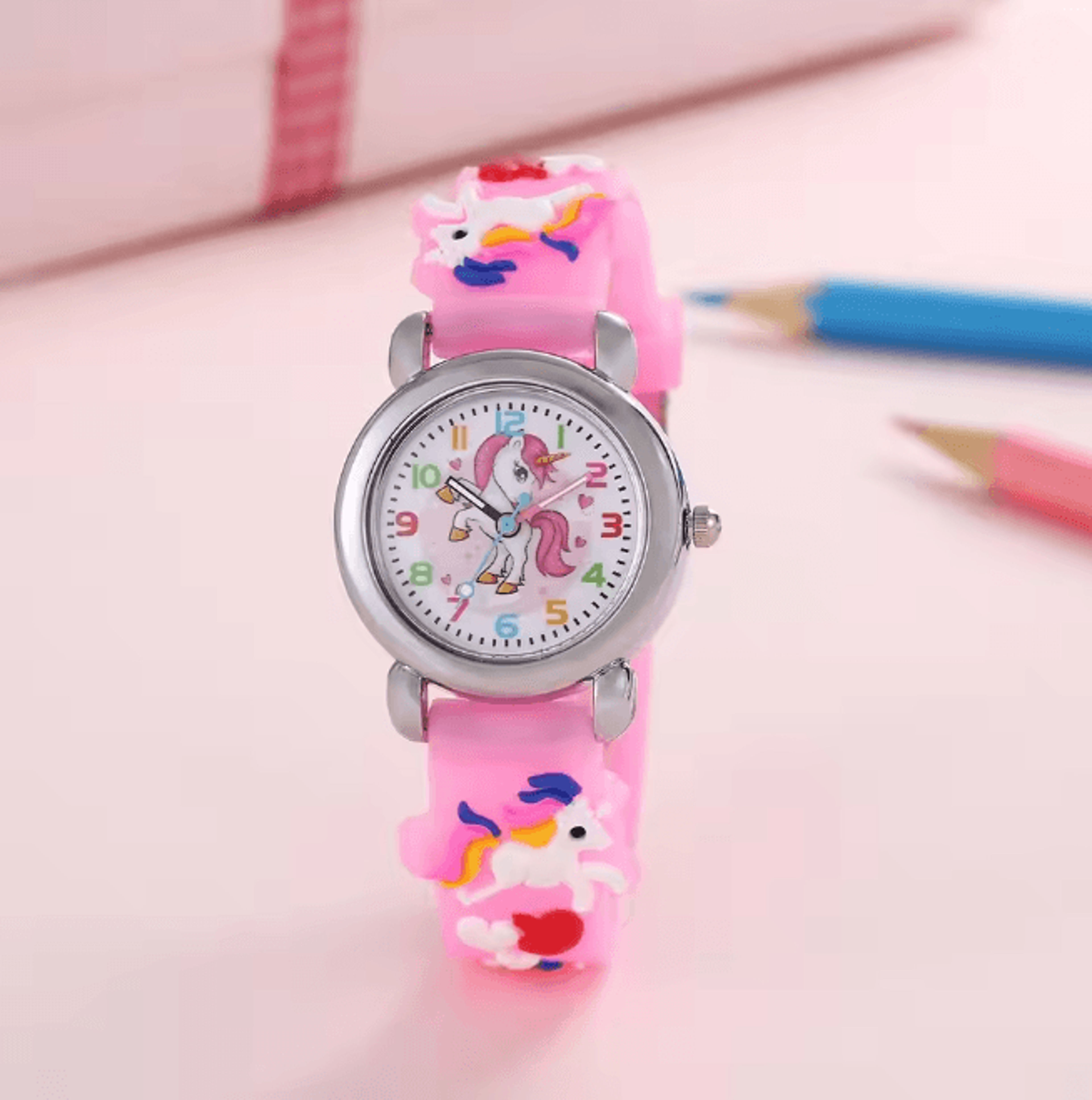 Colorful Unicorn Kids Quartz Watch Fun Cartoon Style 7