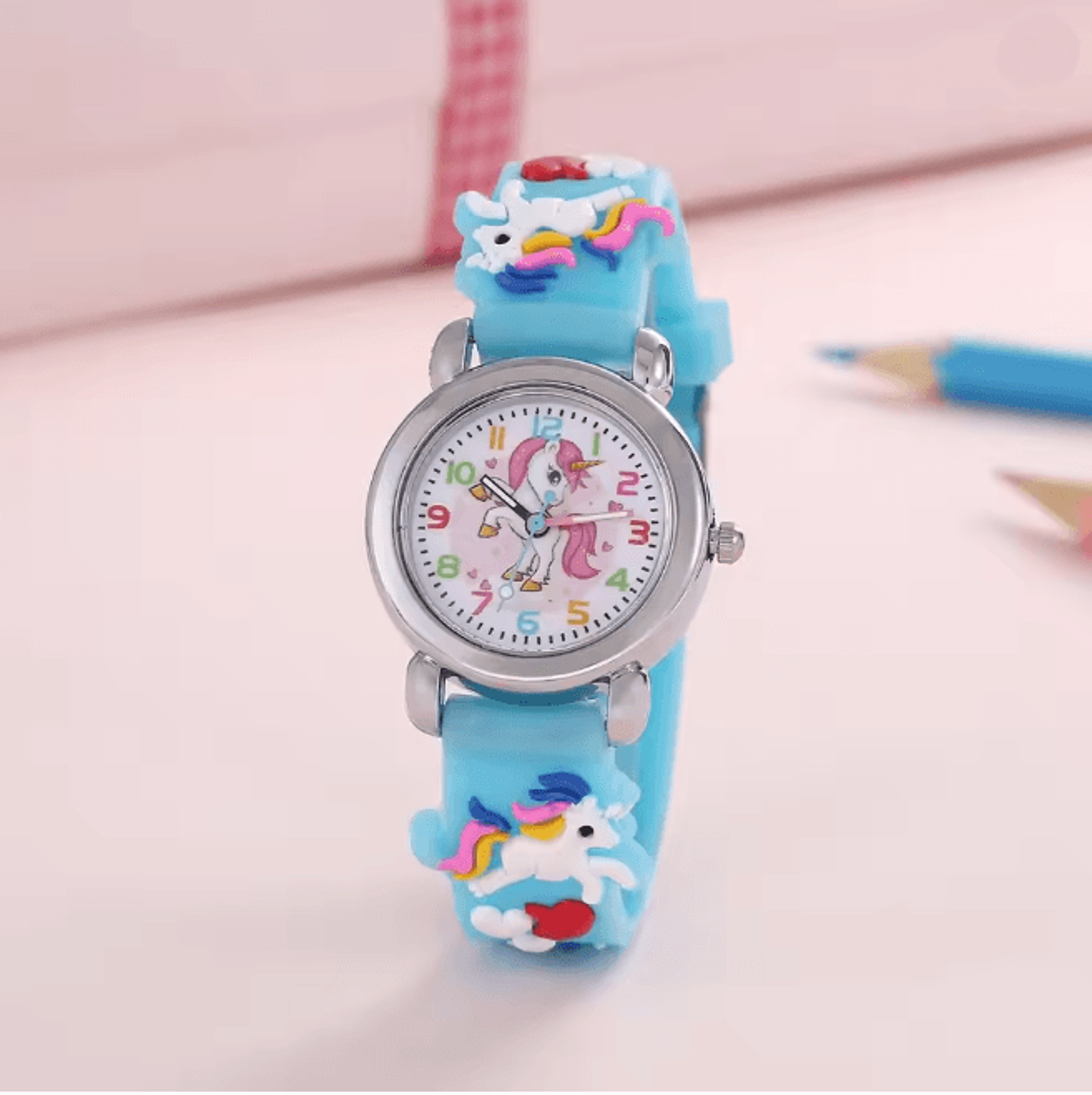 Colorful Unicorn Kids Quartz Watch Fun Cartoon Style 1