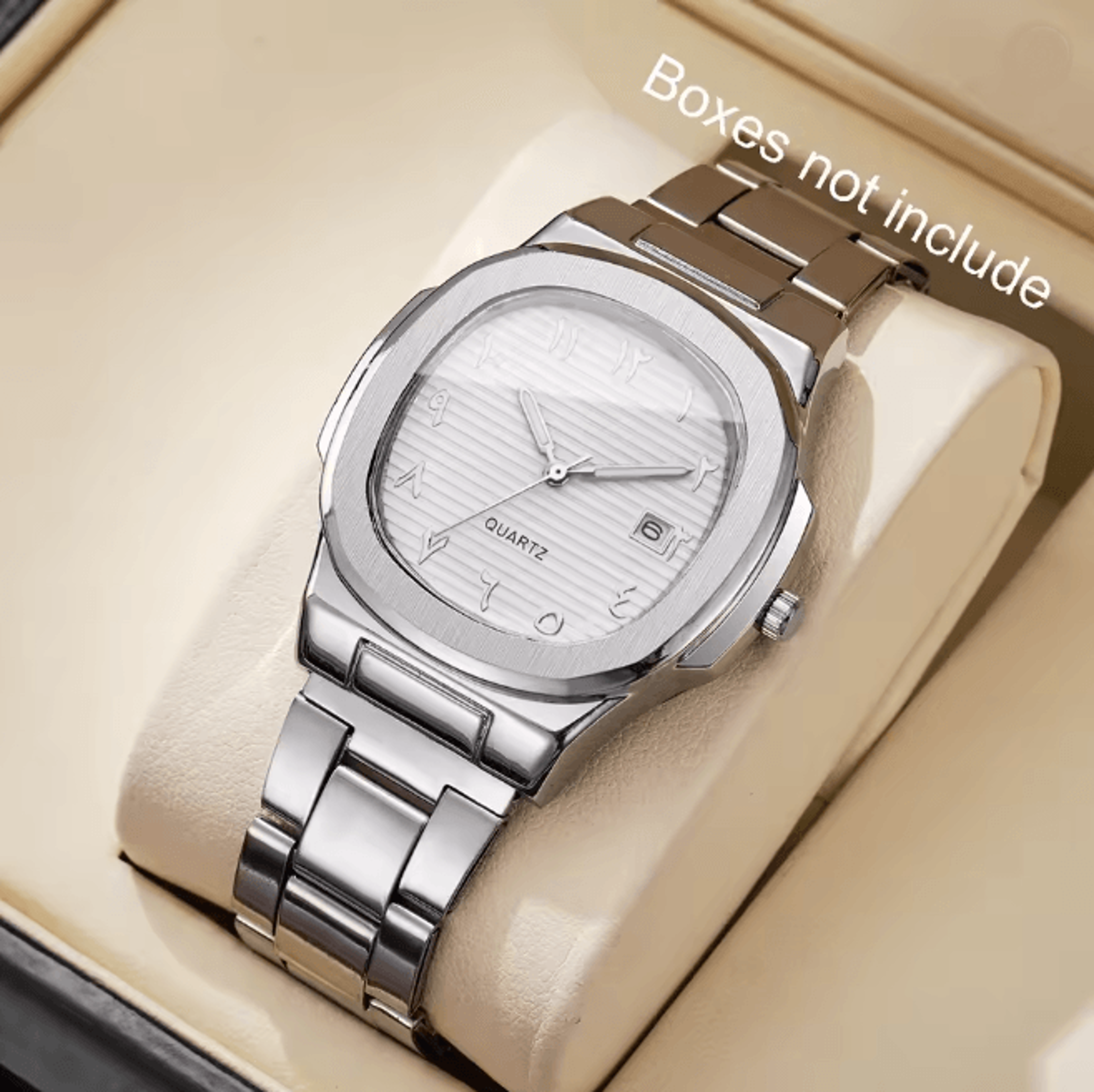 Luxury Square Dial Mens Quartz Watch Stainless Steel Business Style 13