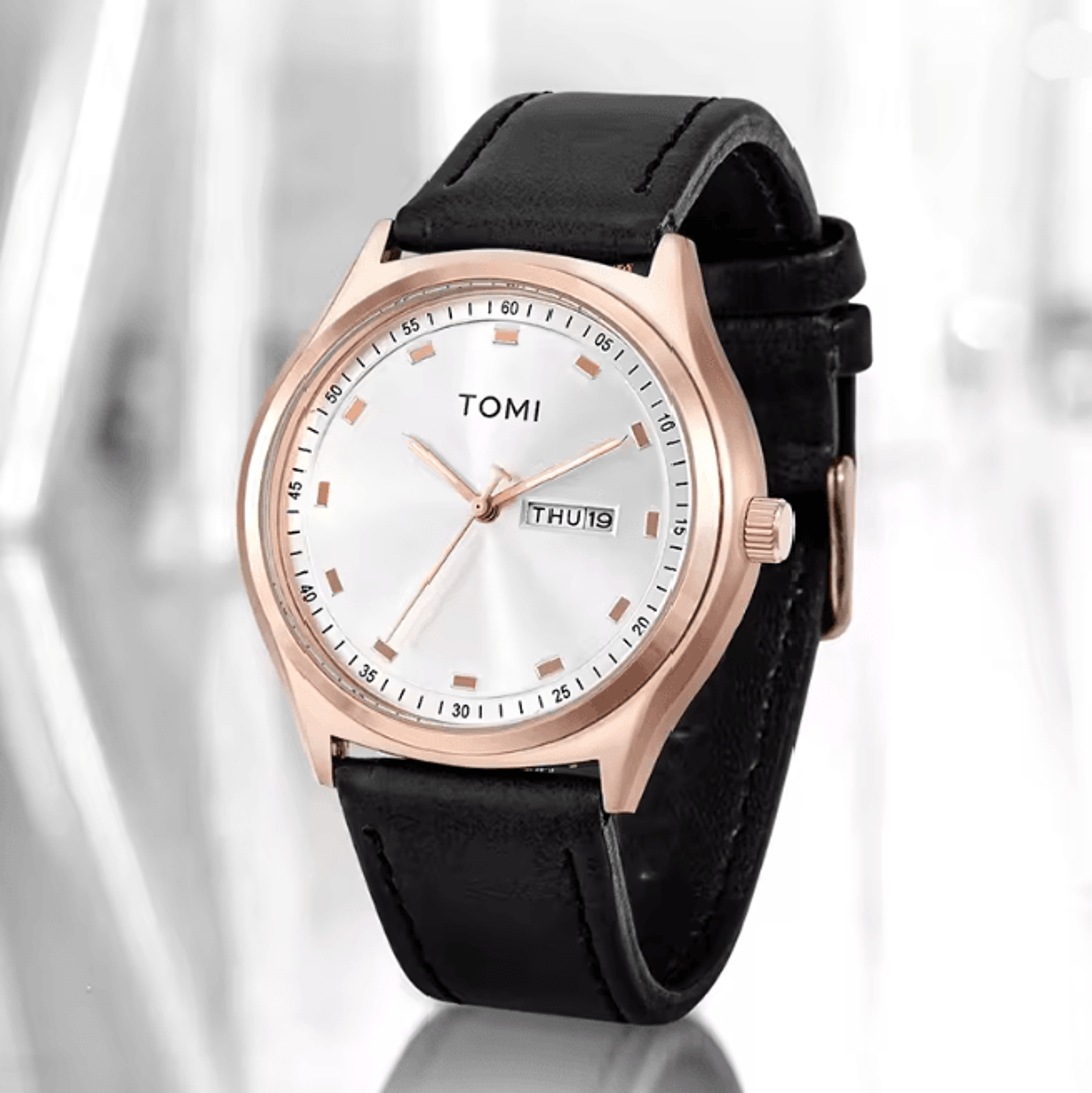 TOMI Minimalist Quartz Watch Business Casual Calendar Style 2