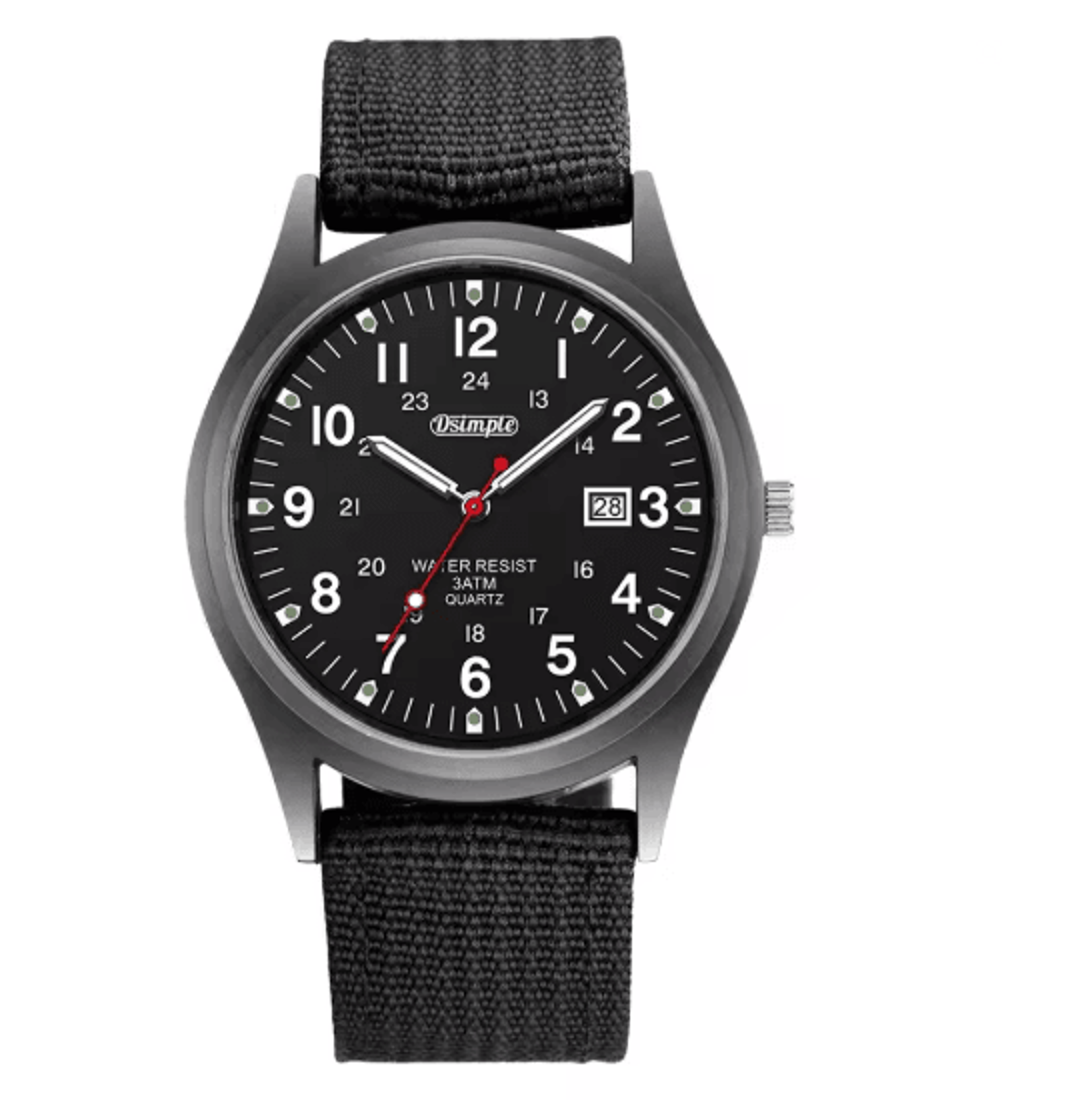 Mens Military Quartz Watch Luminous Nylon Strap Calendar Style 7