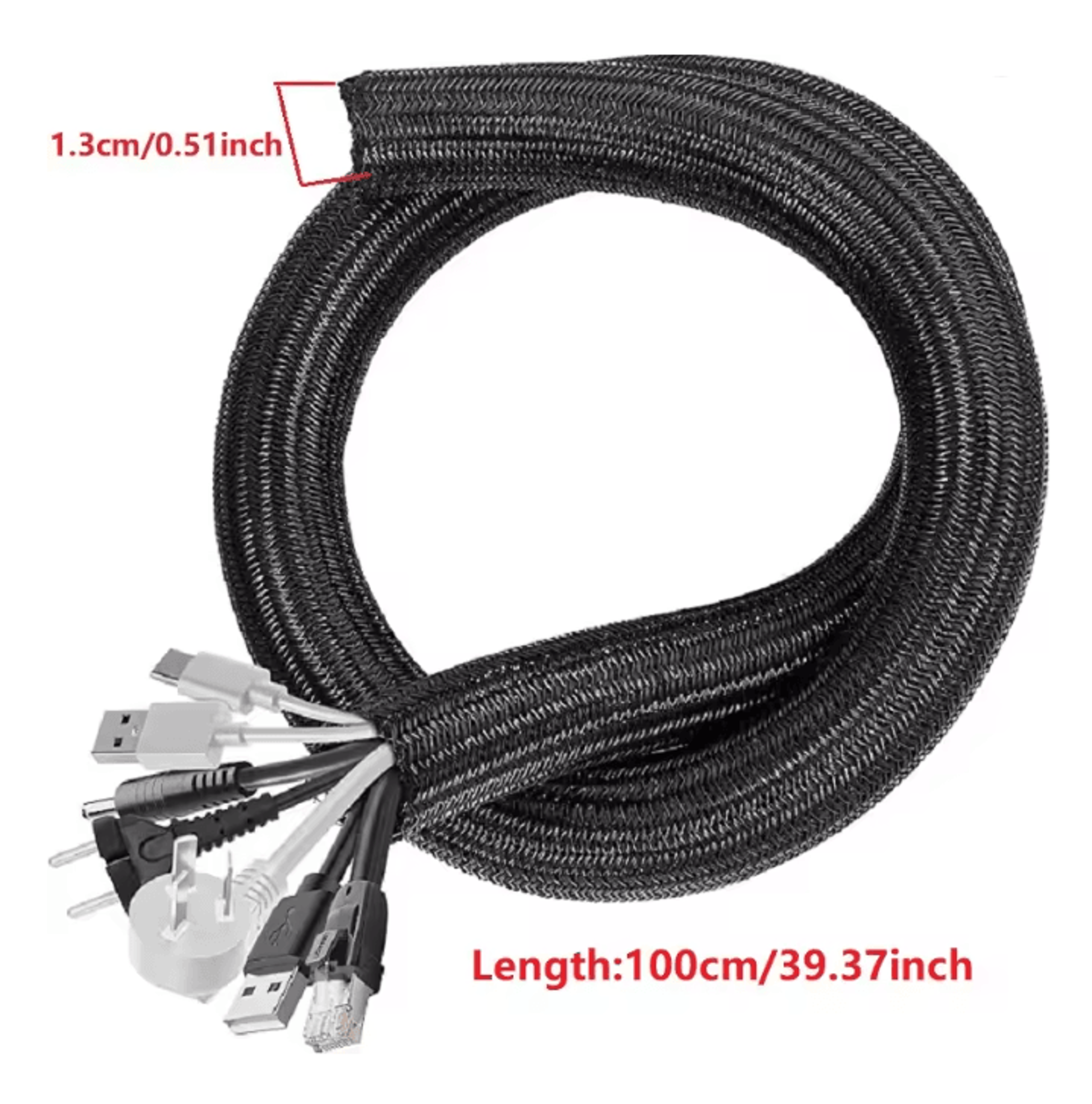 Braided Cable Sleeve PET Nylon Wire Protector Cable Wrap 7