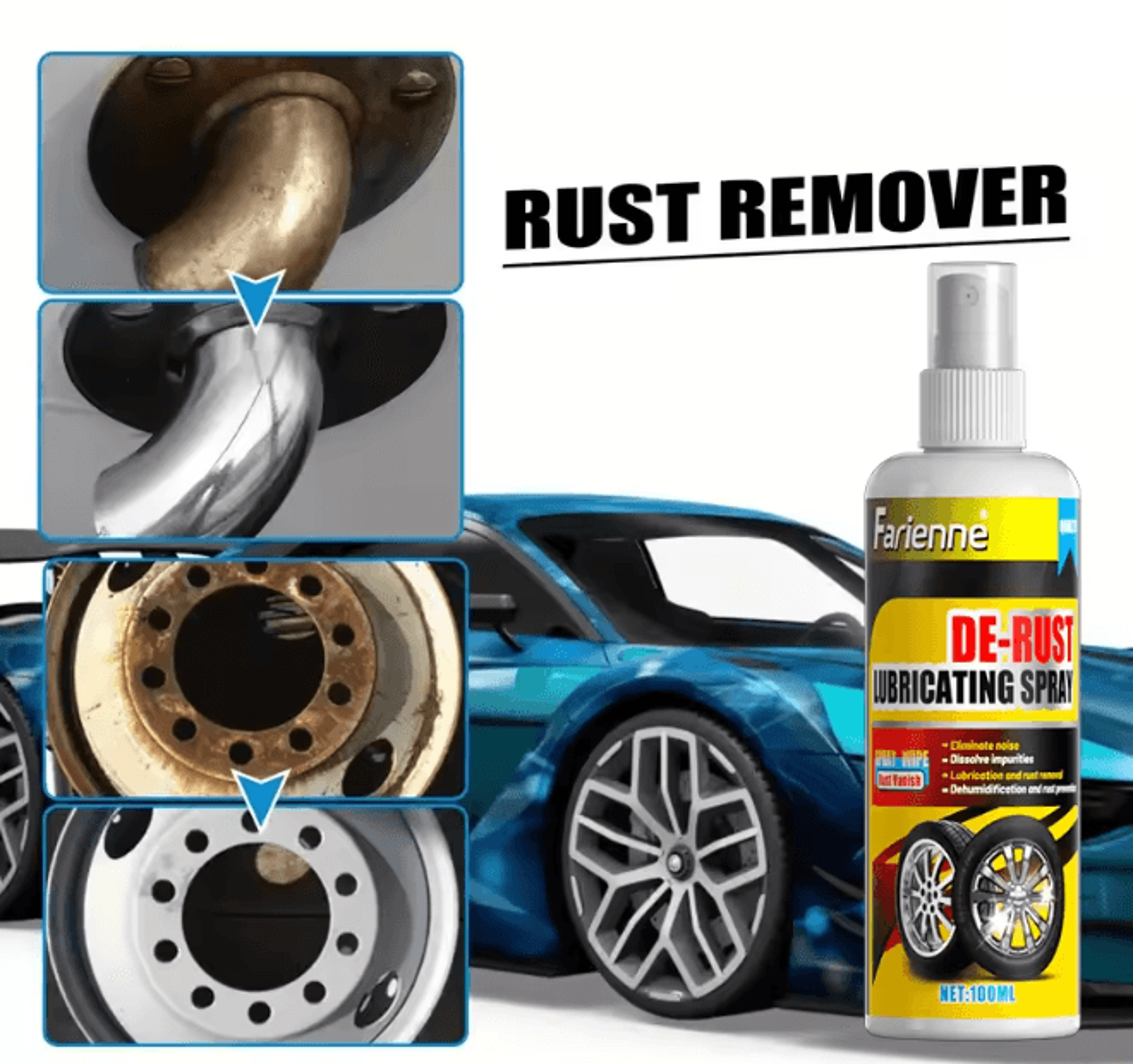 RustRevive Universal Rust Remover Spray For Car Wheels And Metal Surfaces 2