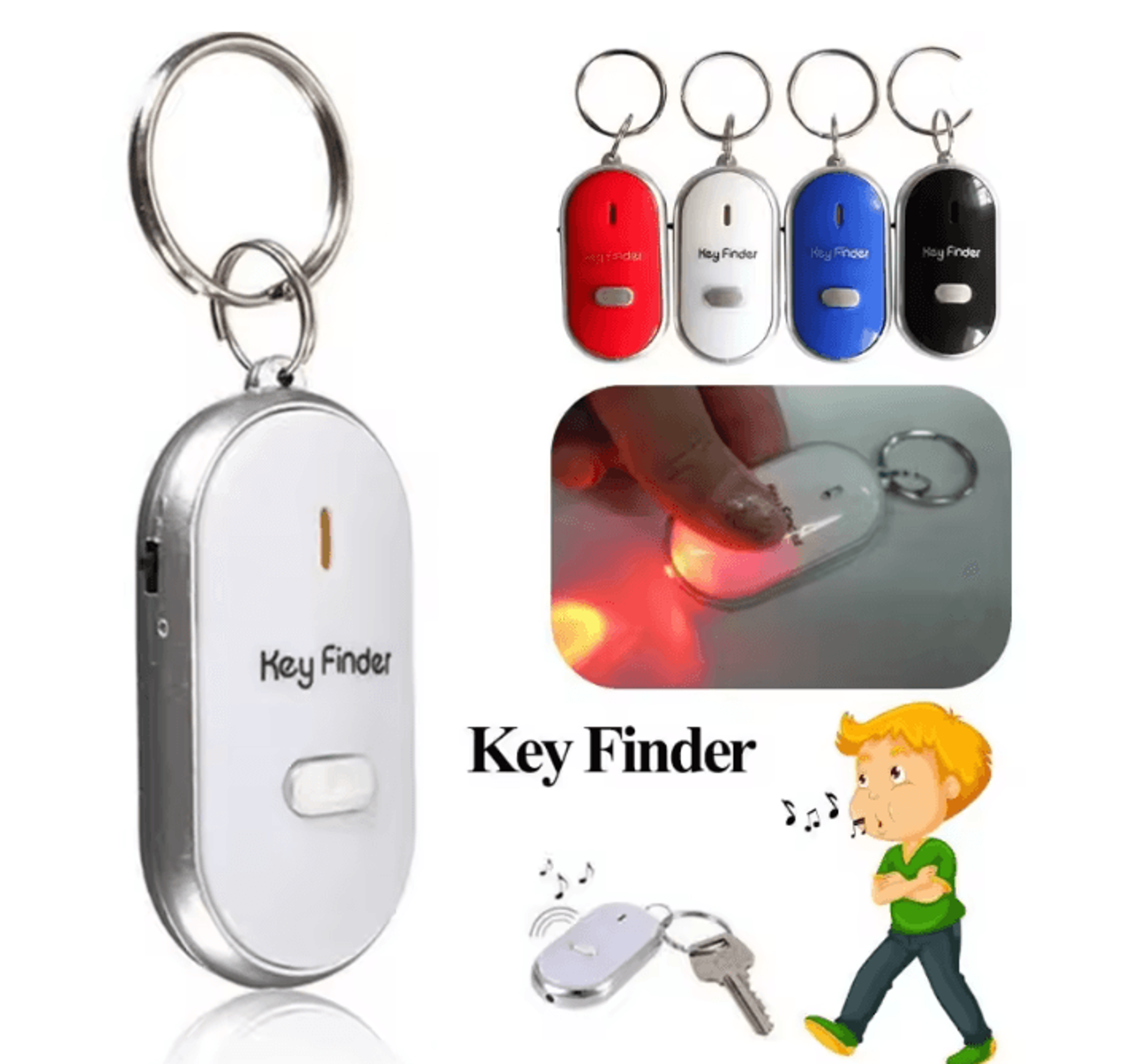 FindBee Mini Anti Lost Key Finder Whistle Activated Beeping Locator 0