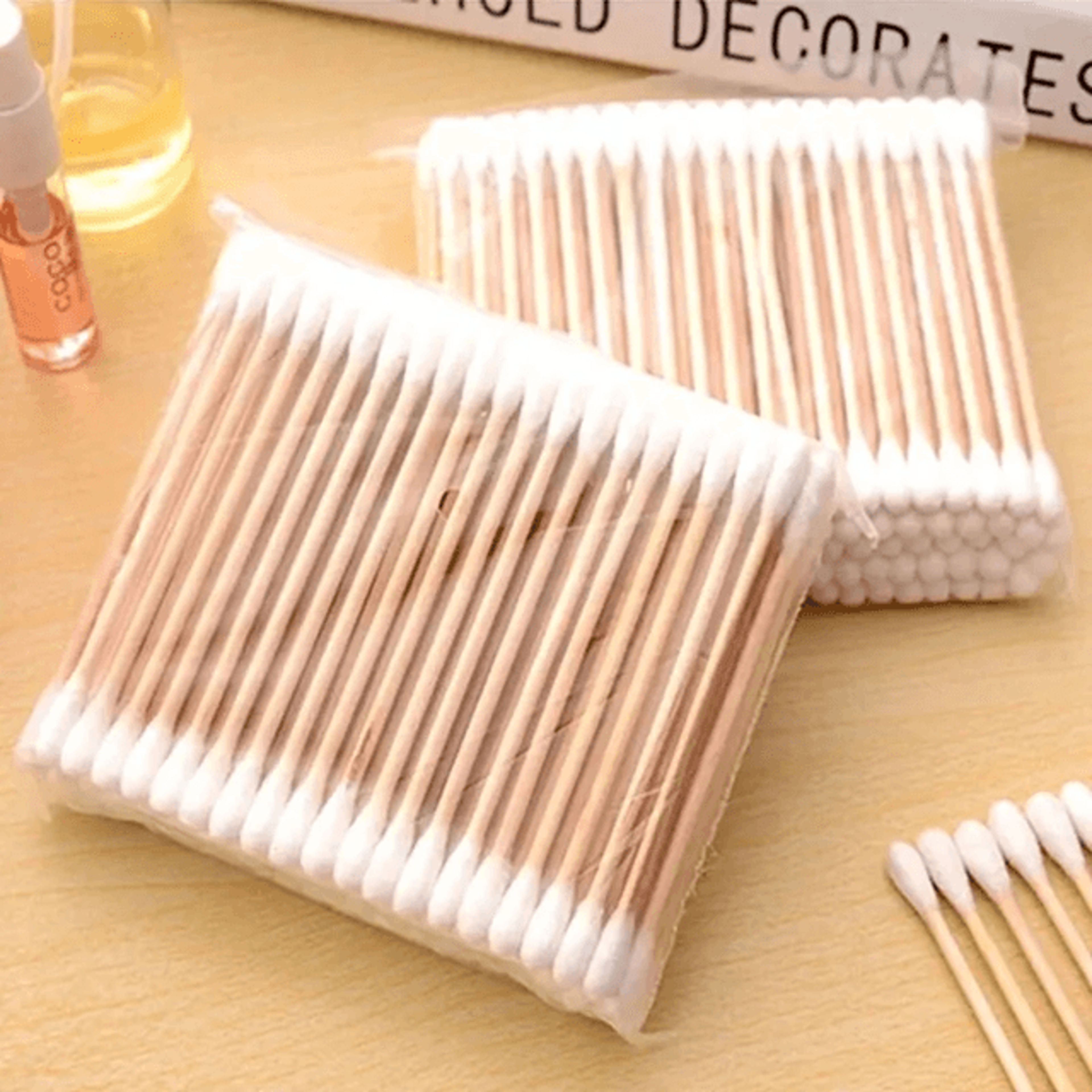 Double Head Cotton Swabs Wooden Makeup Cleaning Sticks 500 Pack 1