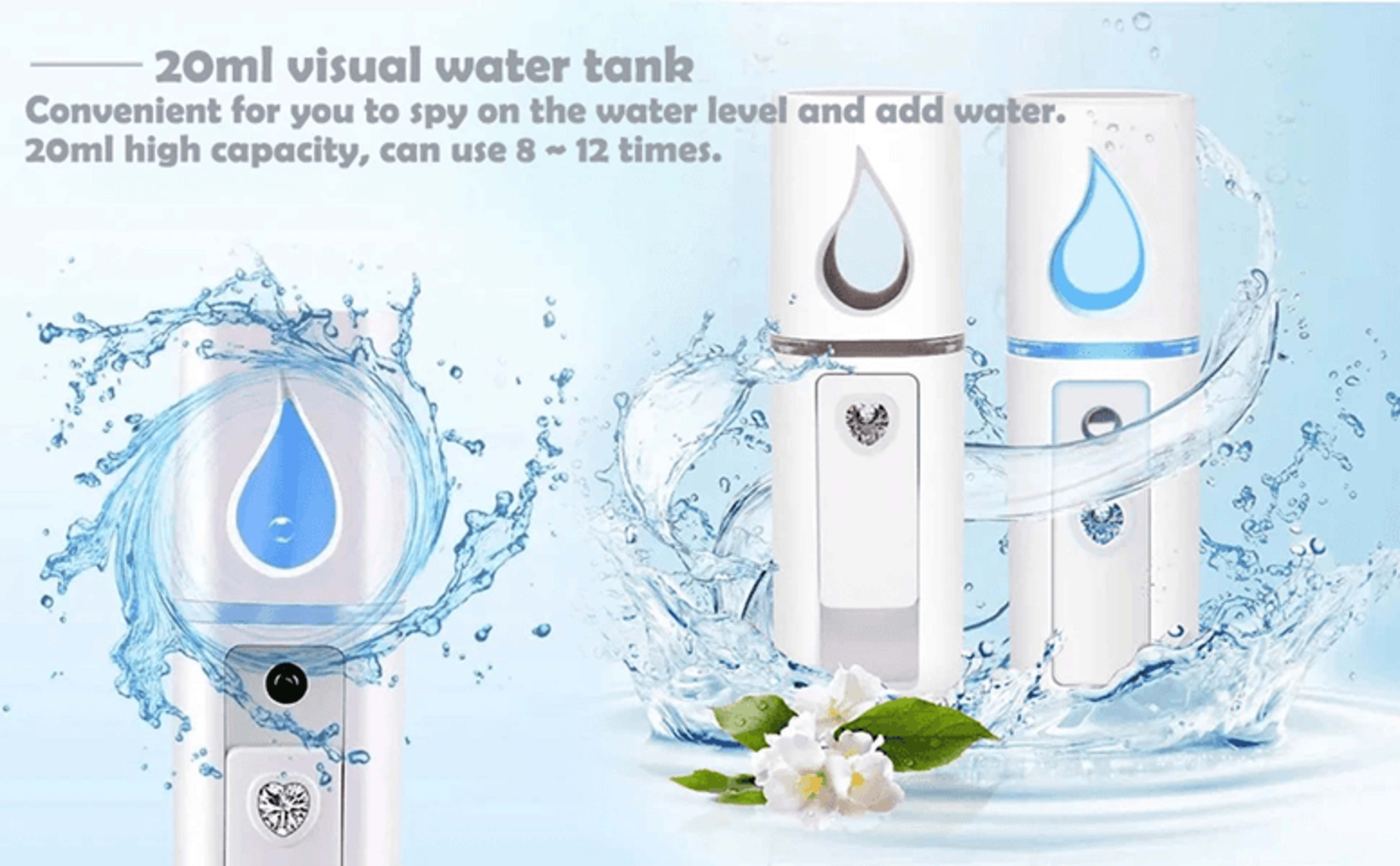 Nano Facial Steamer Mist Spray USB Rechargeable Face Hydration Tool 0