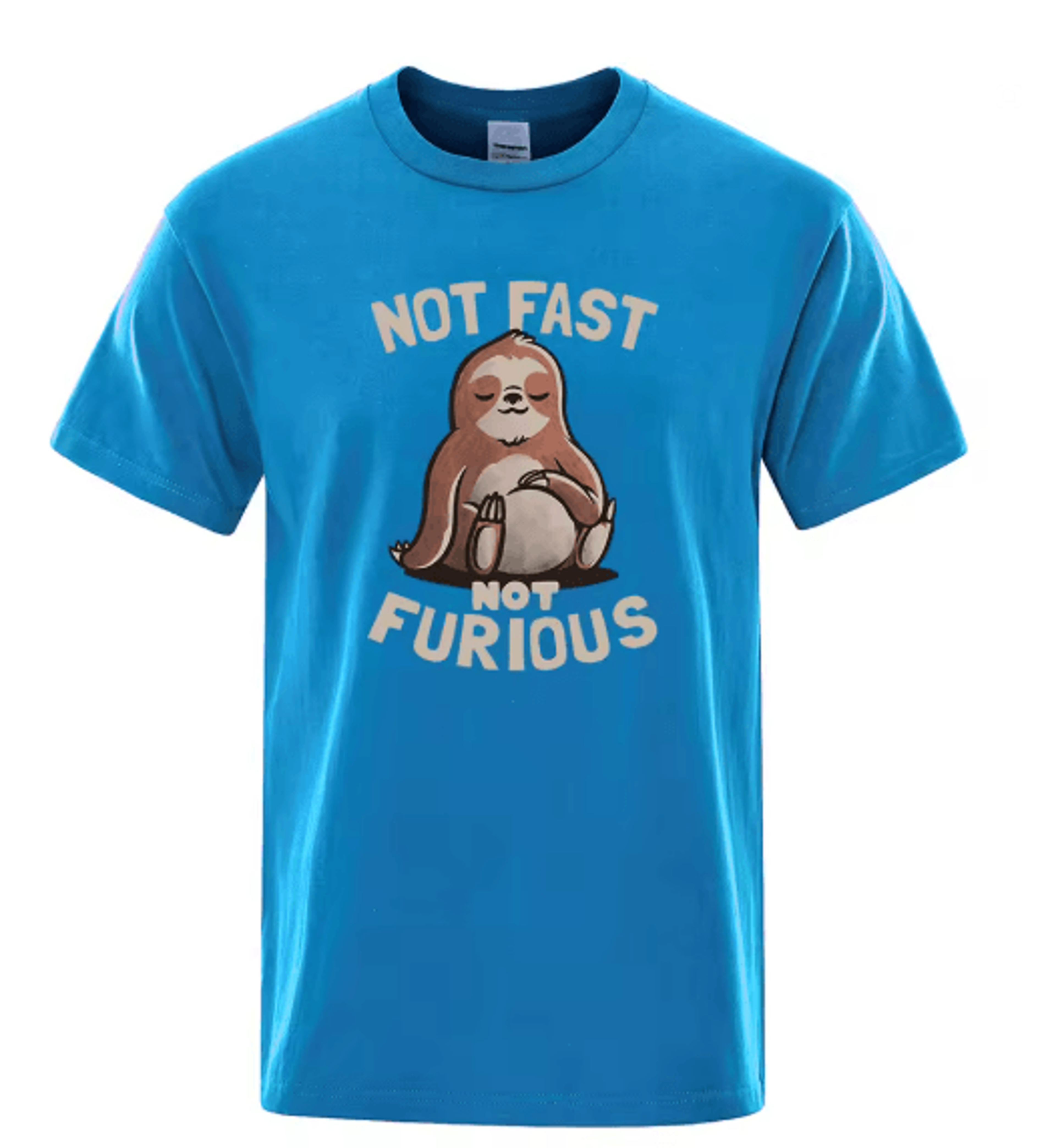 Not Fast Not Furious Sloth Oversized Cotton Streetwear T Shirt 10
