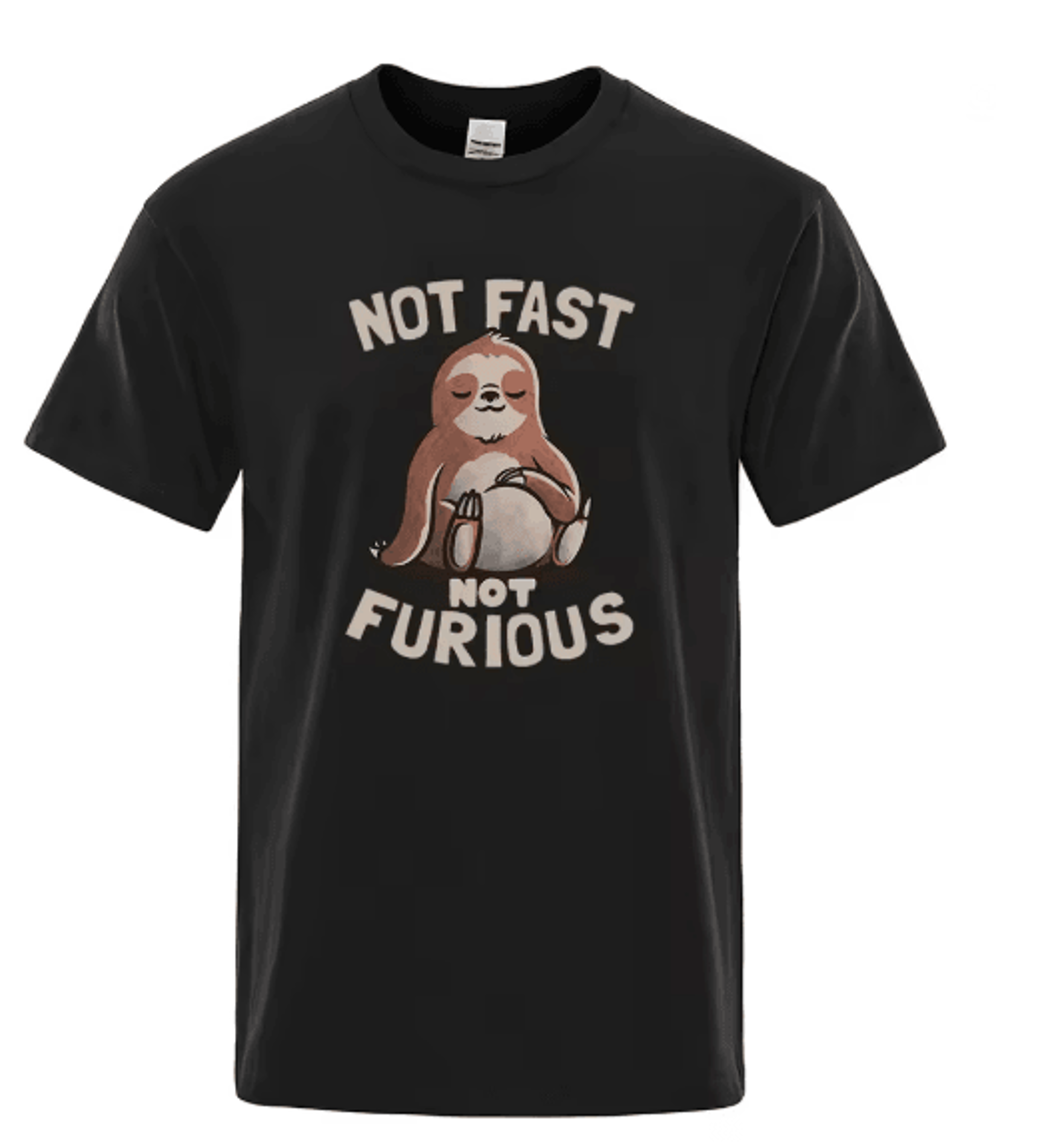Not Fast Not Furious Sloth Oversized Cotton Streetwear T Shirt 4