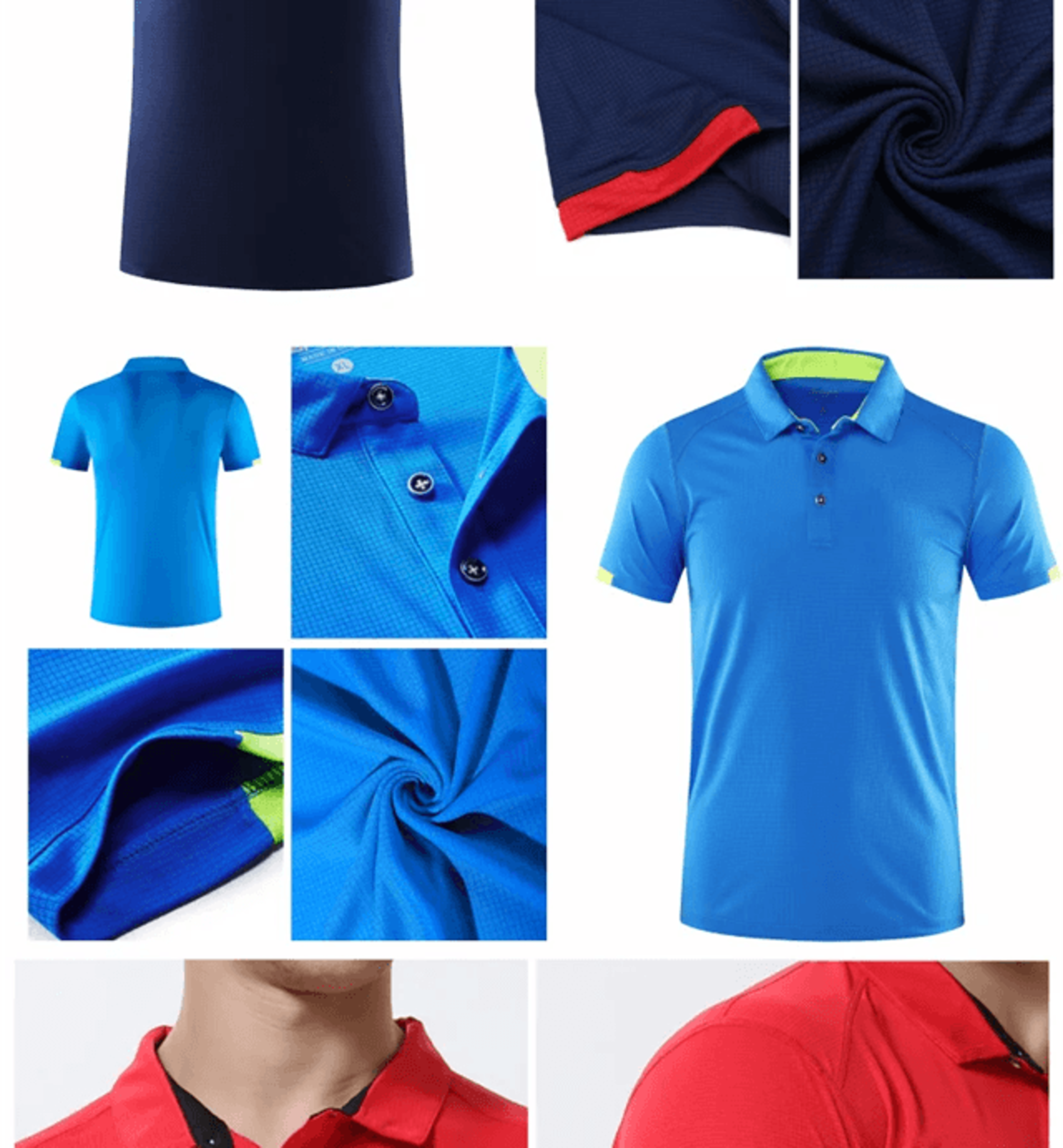 Mens Quick Dry Polo Shirt Lightweight Sports Fitness Top 2