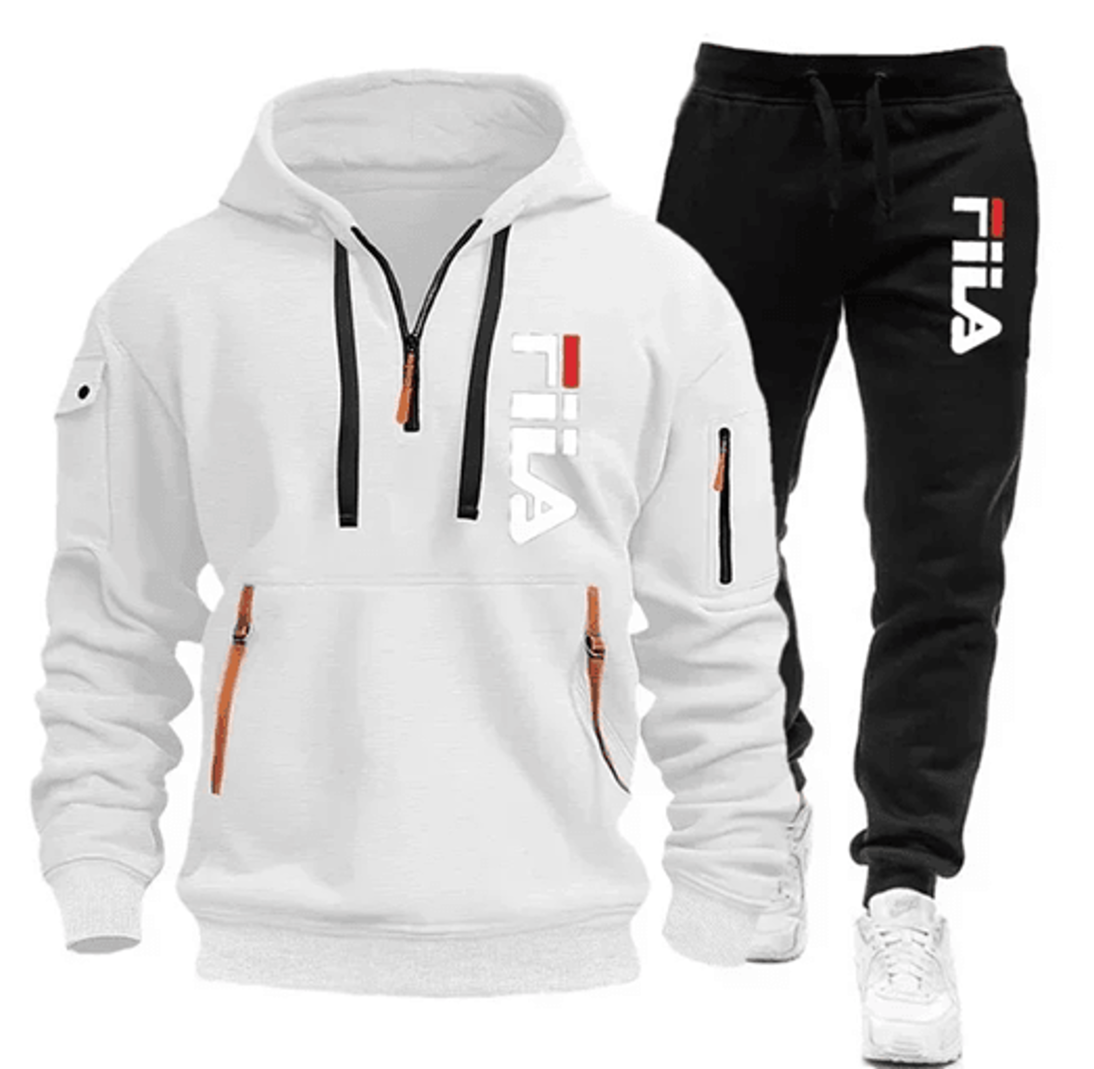 Mens Zip Up Hoodie And Sweatpants Sportswear Set Casual Fitness Jogging Outfit 15