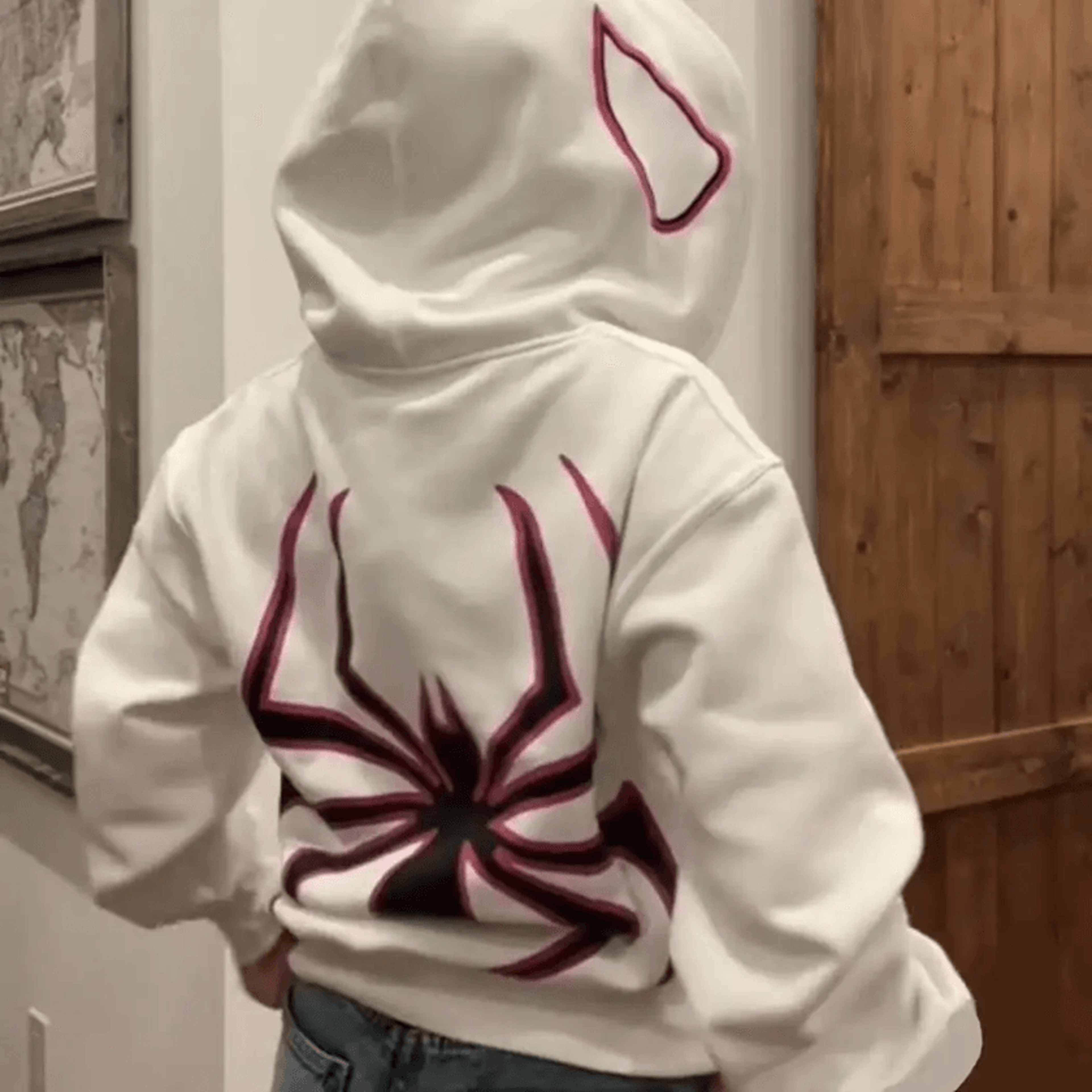 Spider Graphic Zip Up Hoodie Oversized Harajuku Streetwear Jacket 4