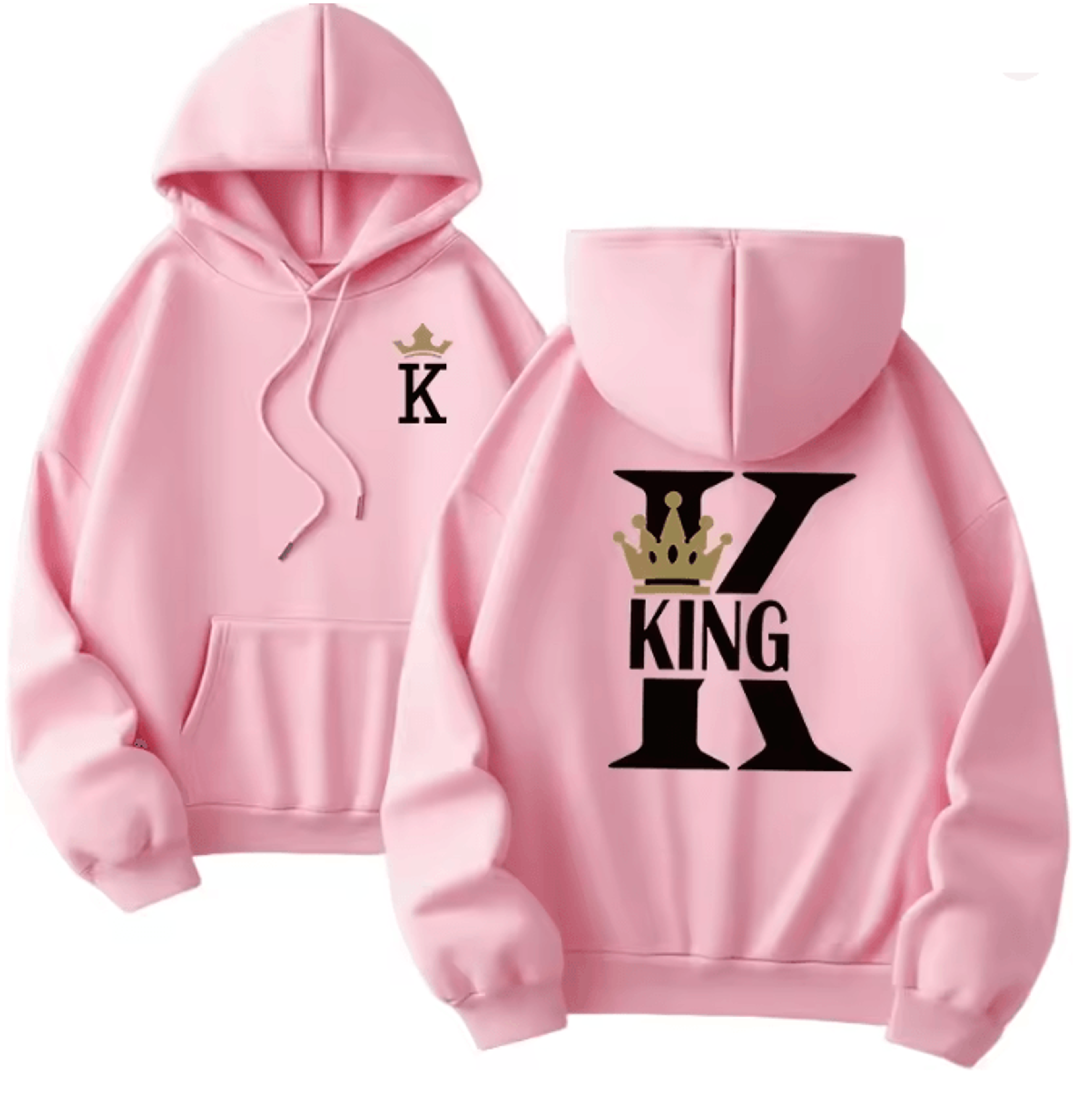 King Queen Matching Hoodies Casual Pullover Sweatshirts For Couples 4