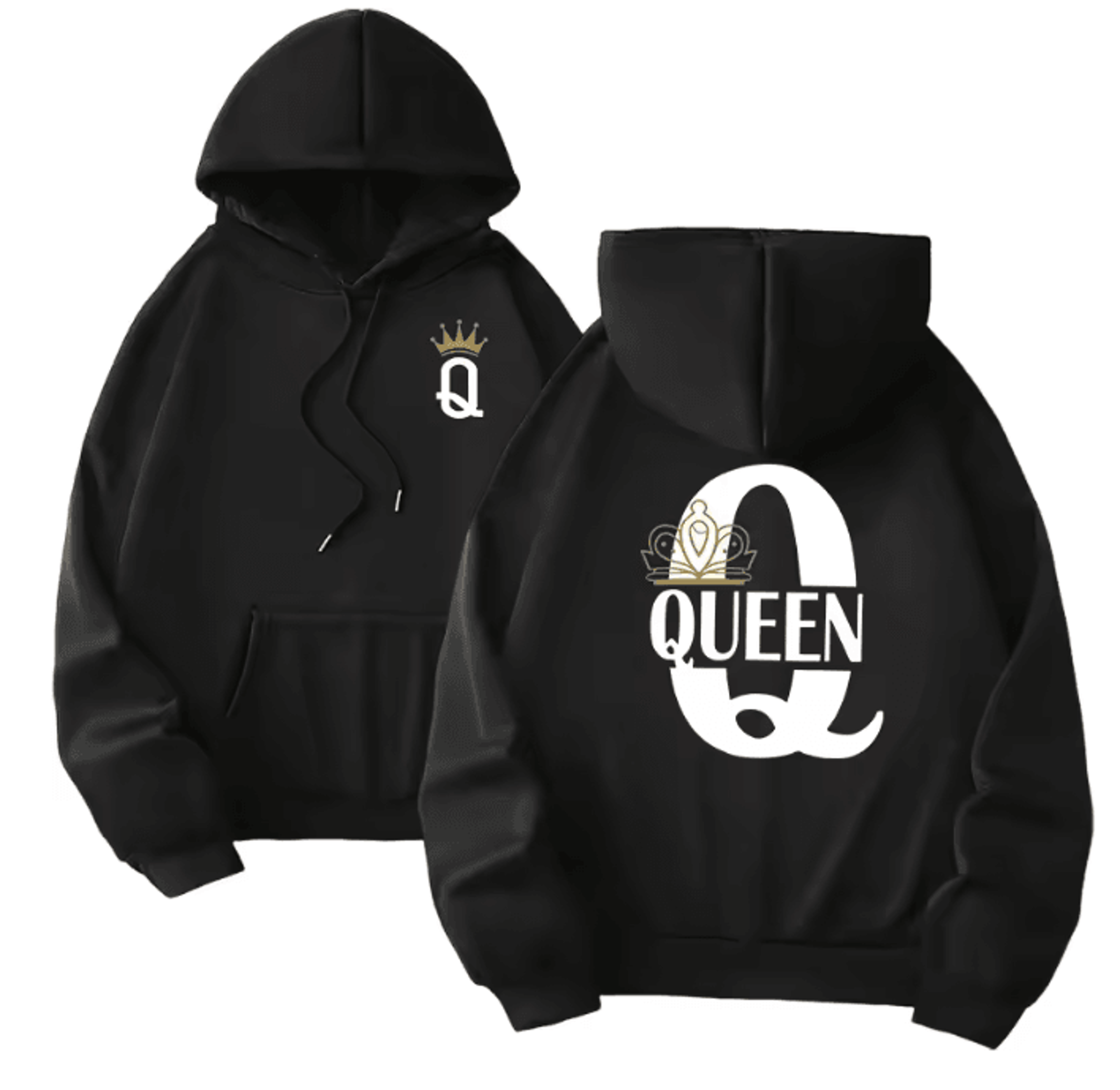 King Queen Matching Hoodies Casual Pullover Sweatshirts For Couples 8