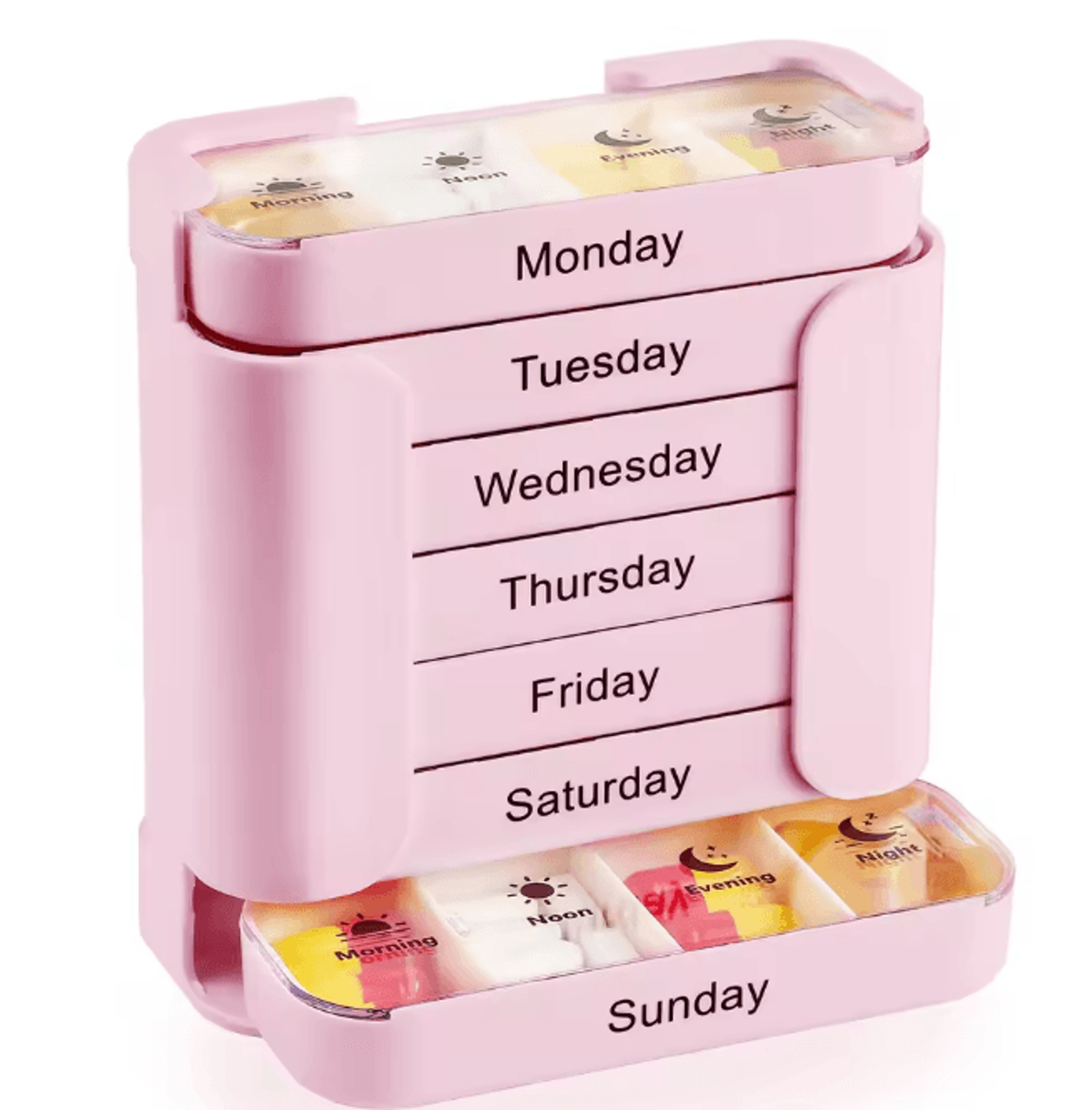 7 Day Weekly Pill Organizer 28 Compartment Portable Medicine Box 4