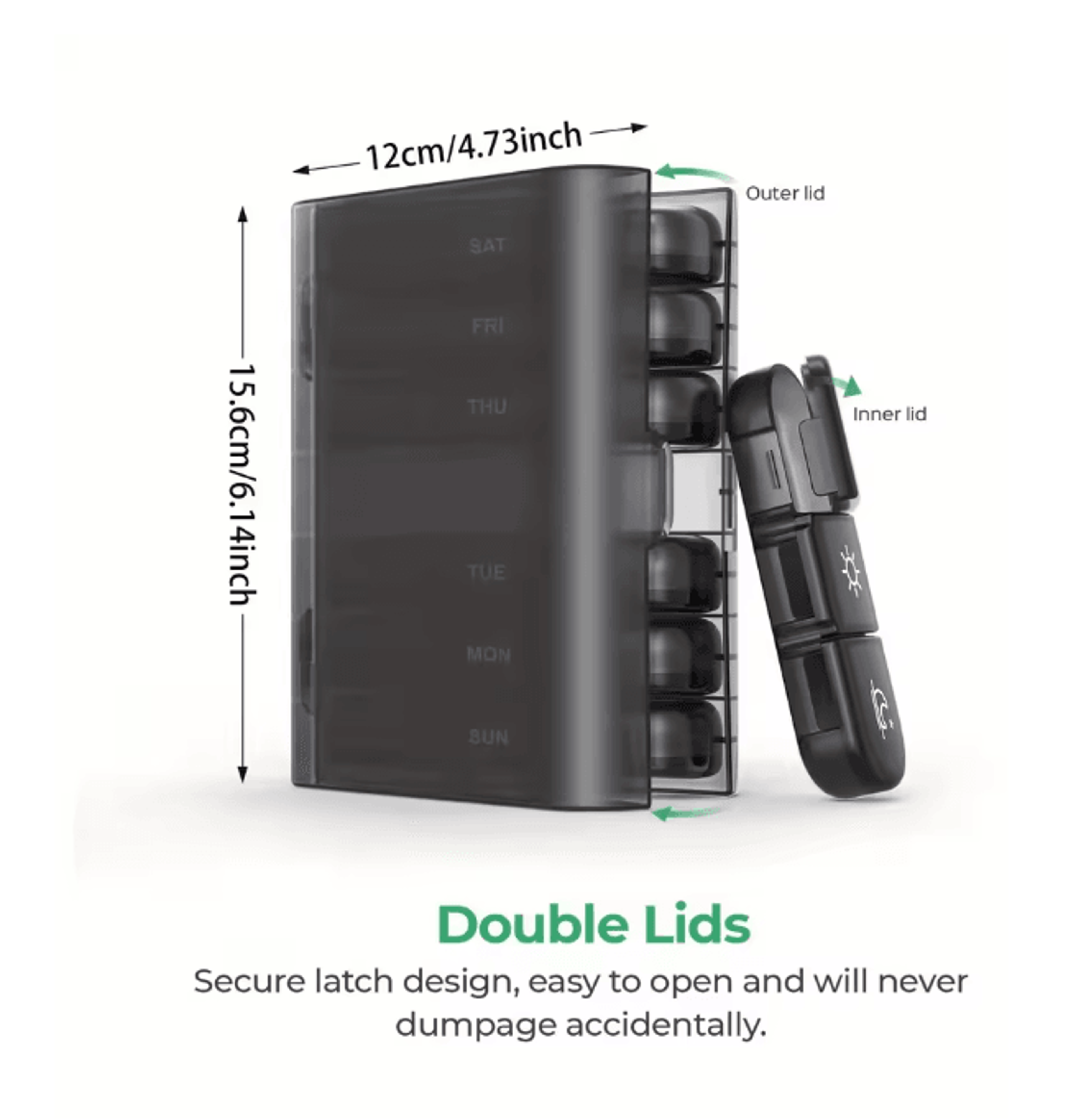 7 Day Pill Organizer Three Times Daily Anti Light Medicine Box 1