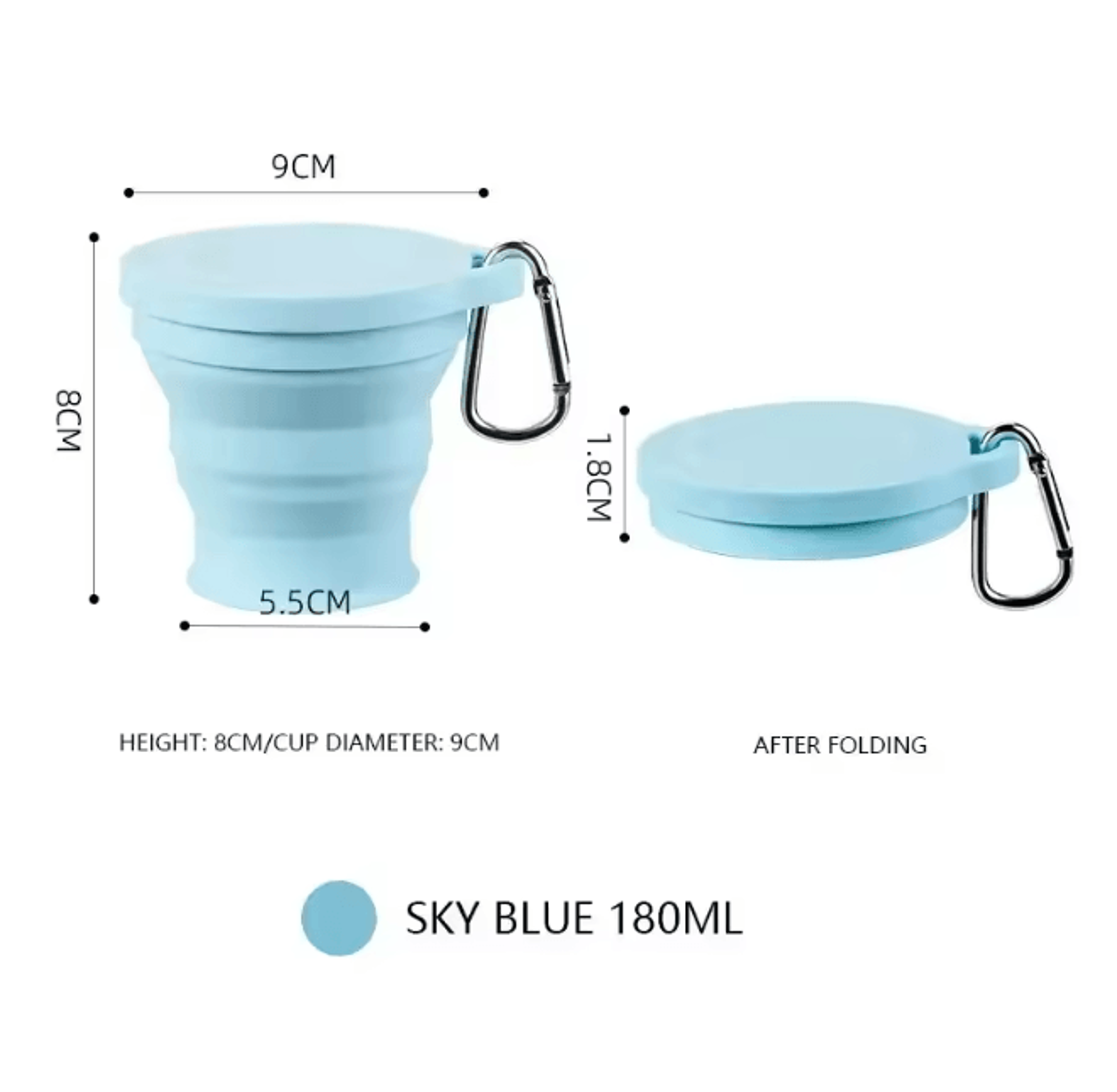 Portable Silicone Folding Cup With Hanging Hole For Travel And Outdoors 10