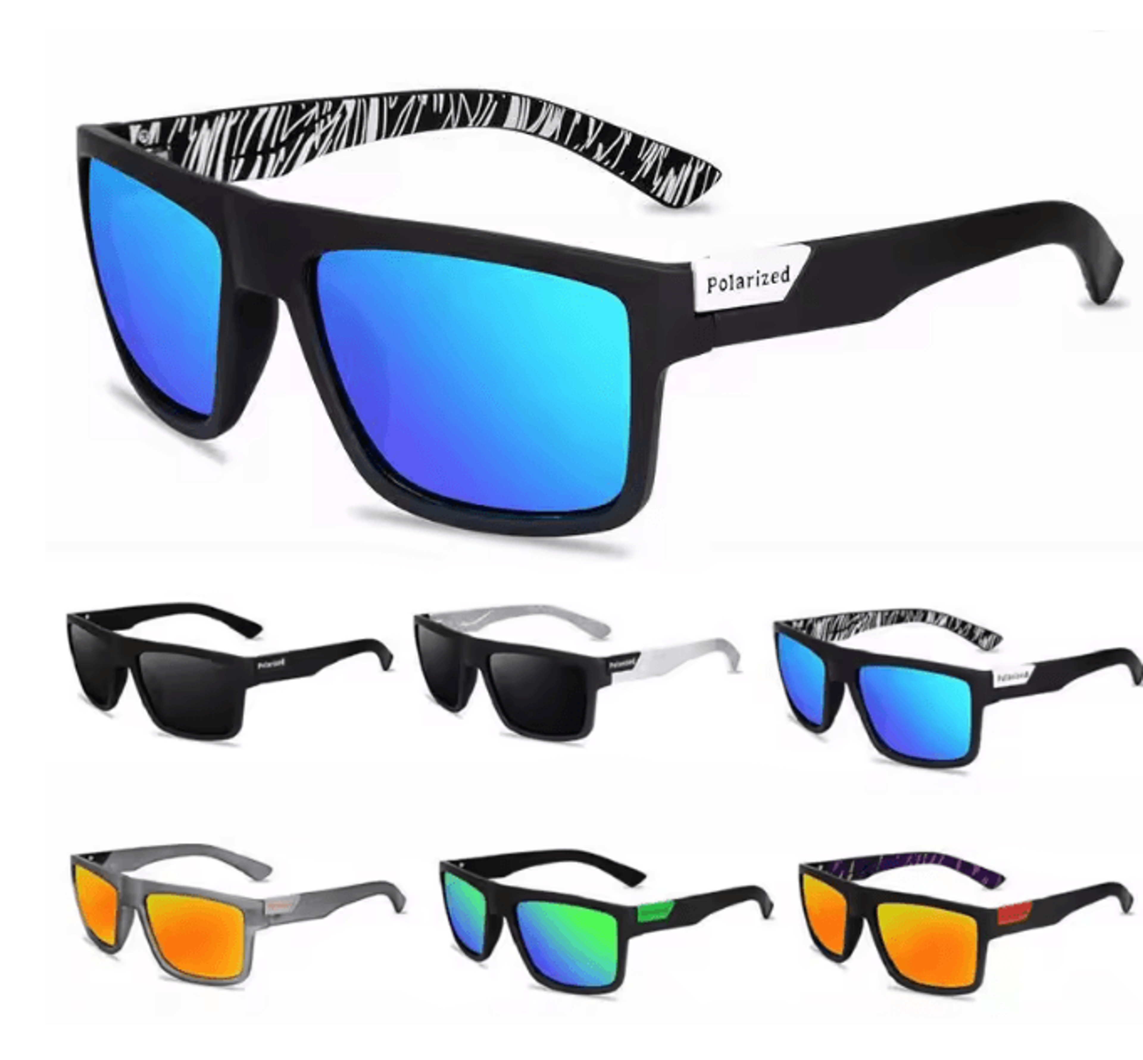 Mens Polarized Square Sunglasses Vintage Driving Style 1