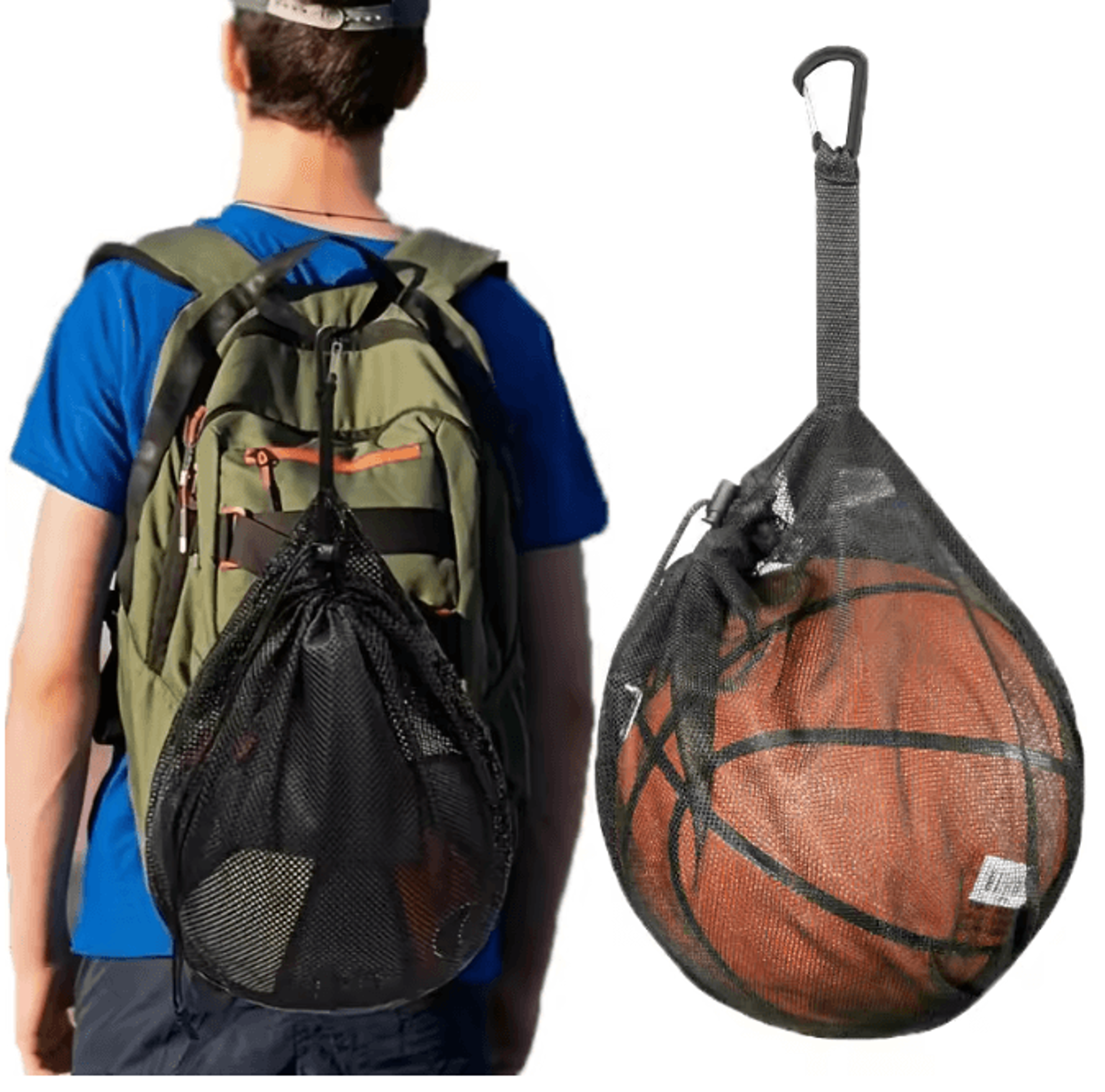 Portable Mesh Drawstring Sports Ball Backpack 0