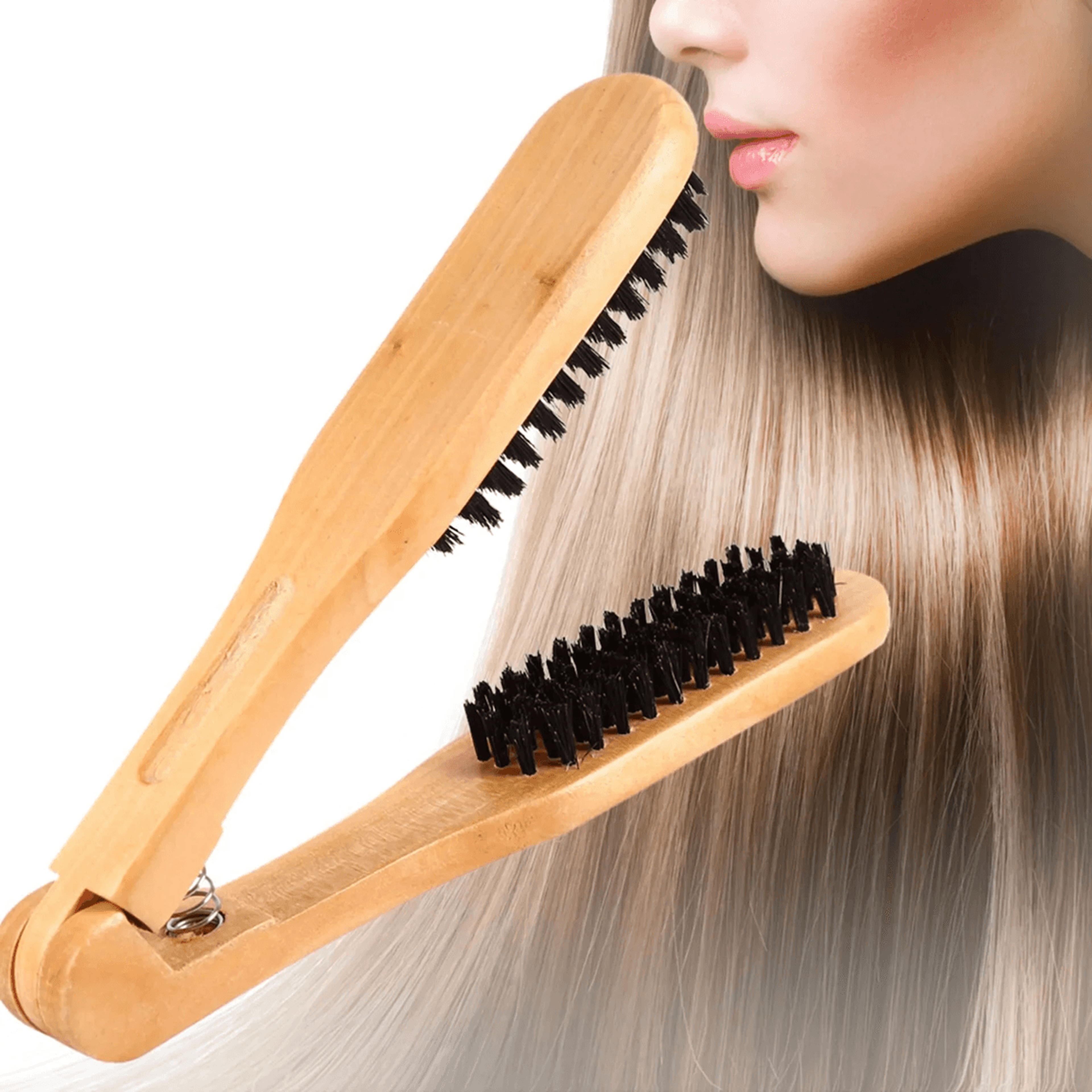 Double Brush Head Wooden Hair Comb Anti Static Styling Tool 3