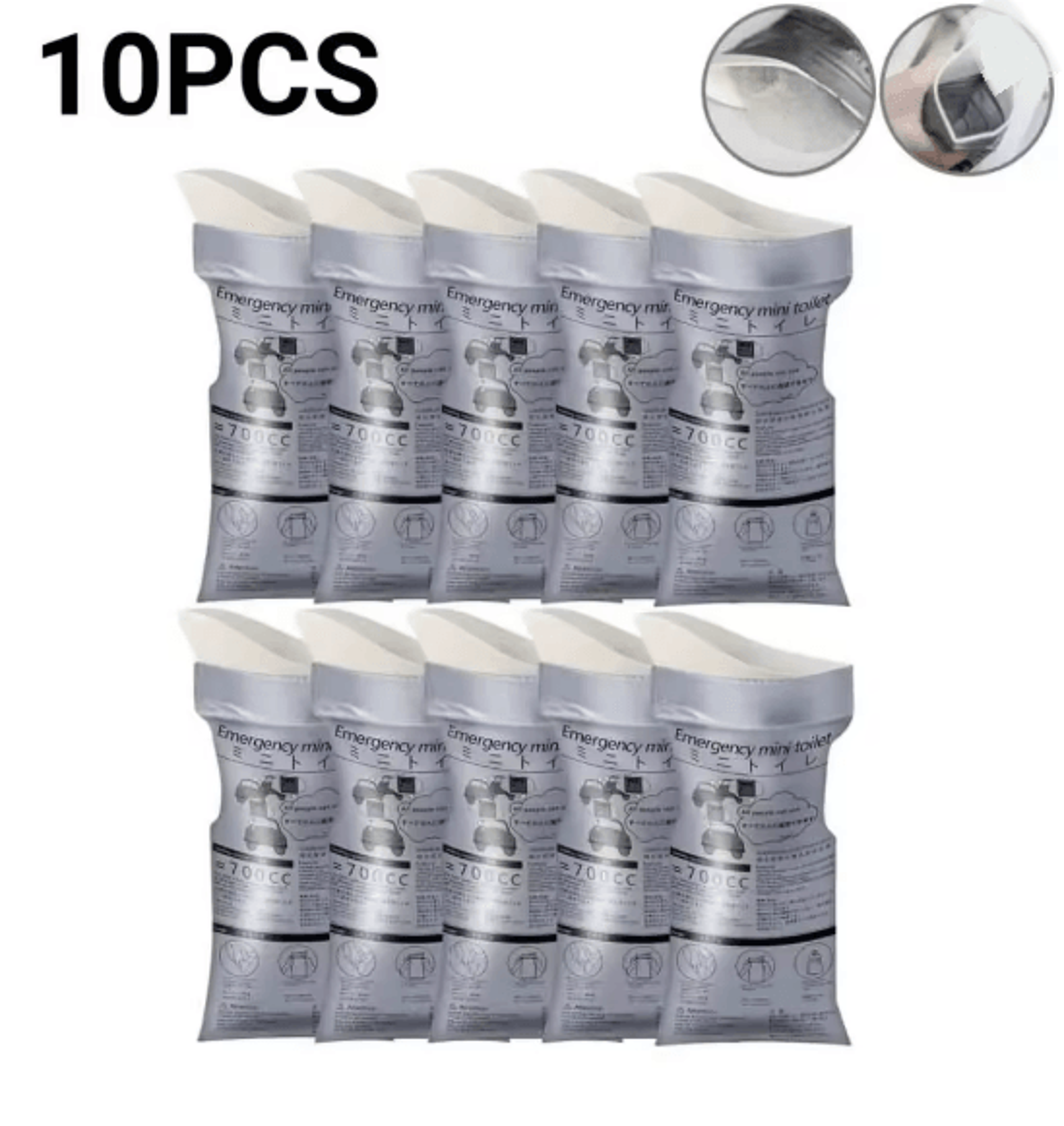 Portable Car Emergency Urine Bag Disposable Travel Toilet 6