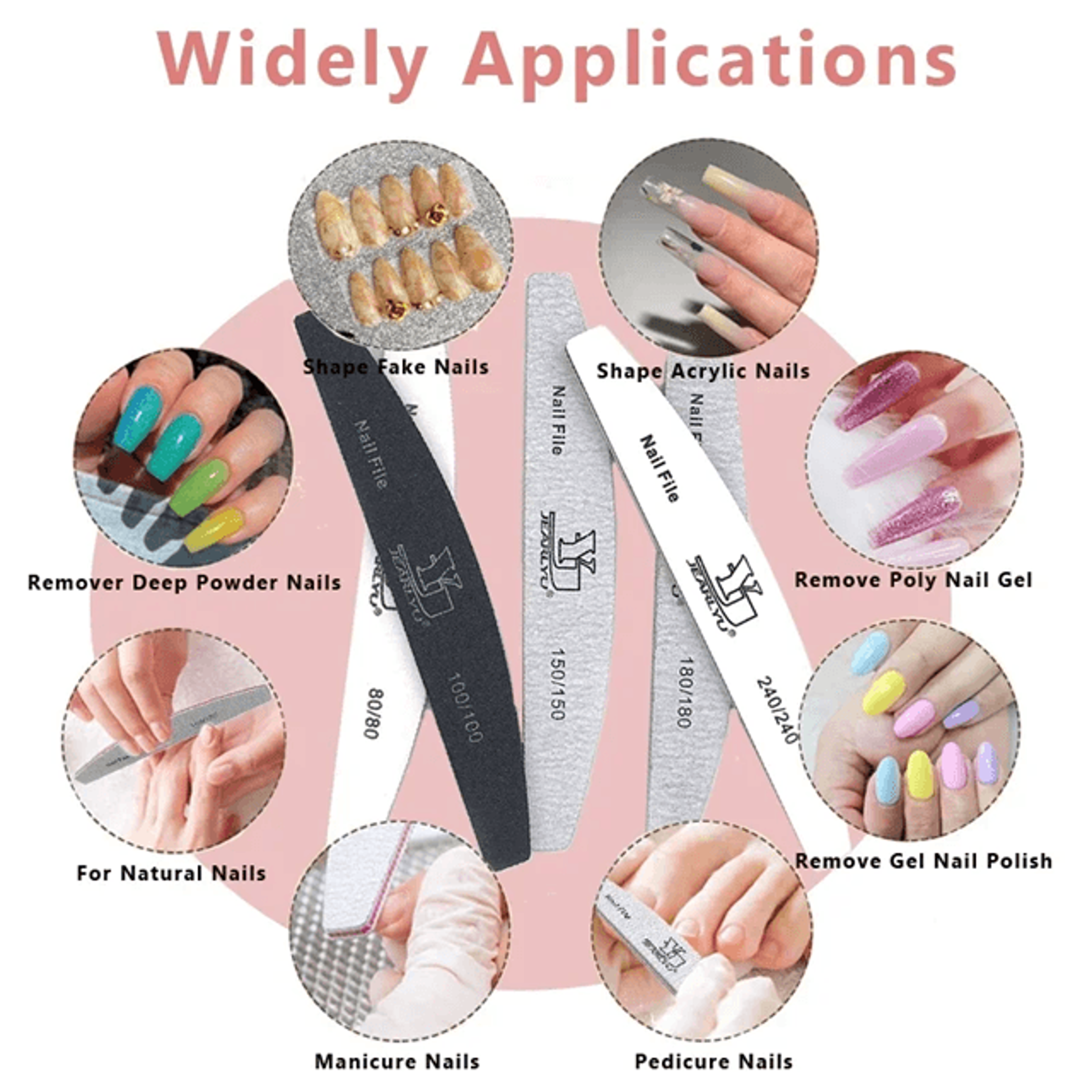 Professional Nail File Set Multi Grit Sandpaper Manicure Tools 5 Piece 2