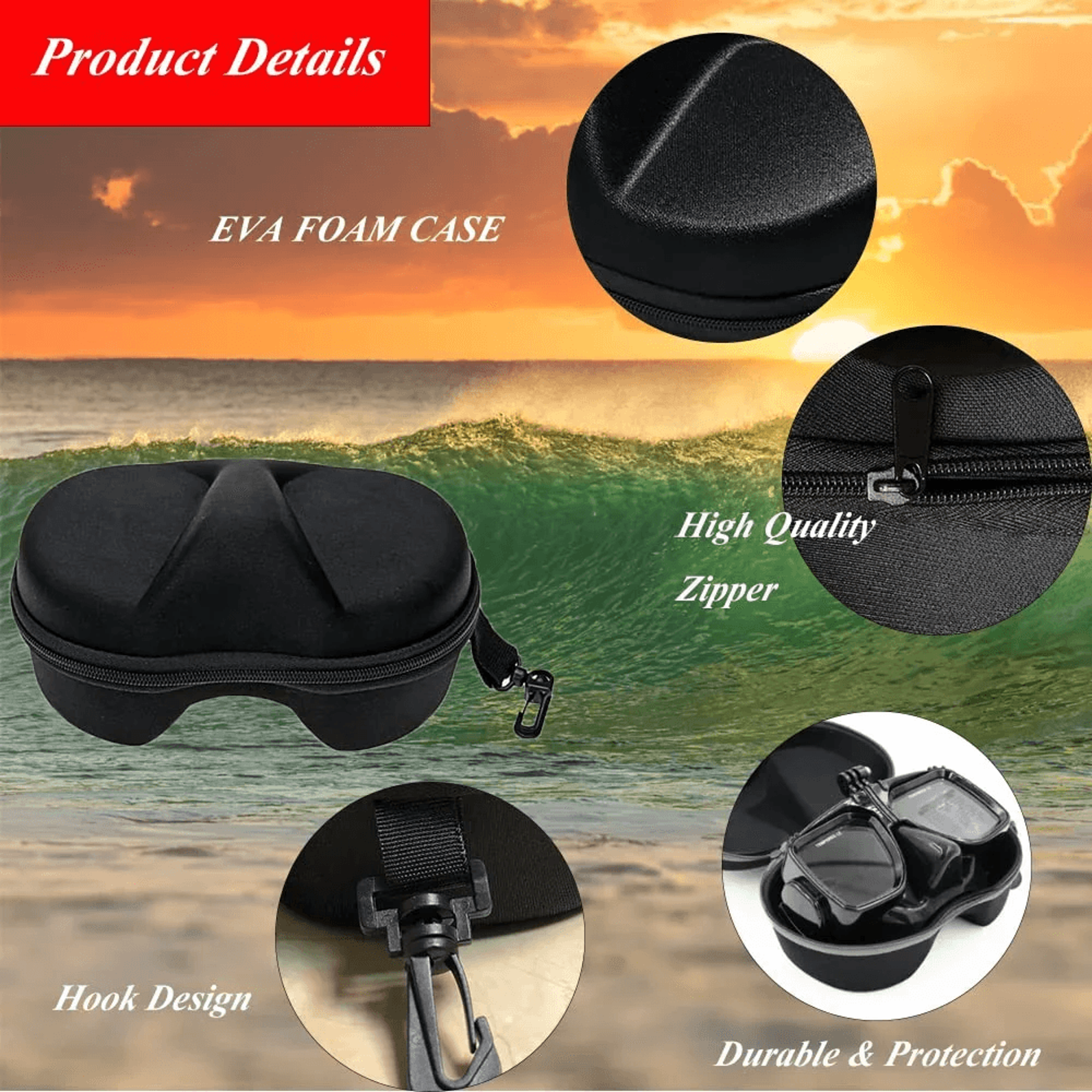 Portable Diving Mask Case Swimming Goggles Storage Box 1
