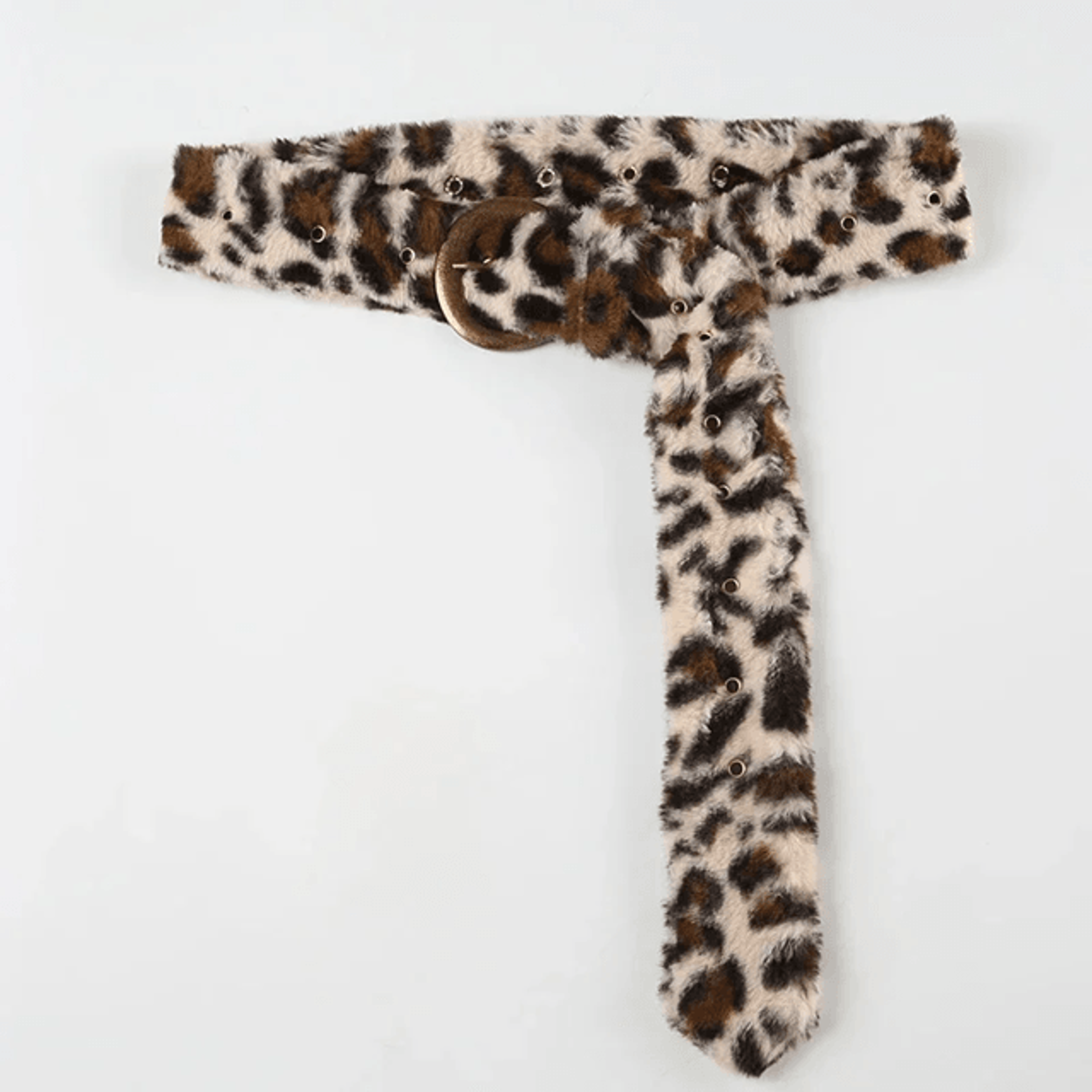 Leopard Print Plush Belt Adjustable Fashion Street Style Accessory 4