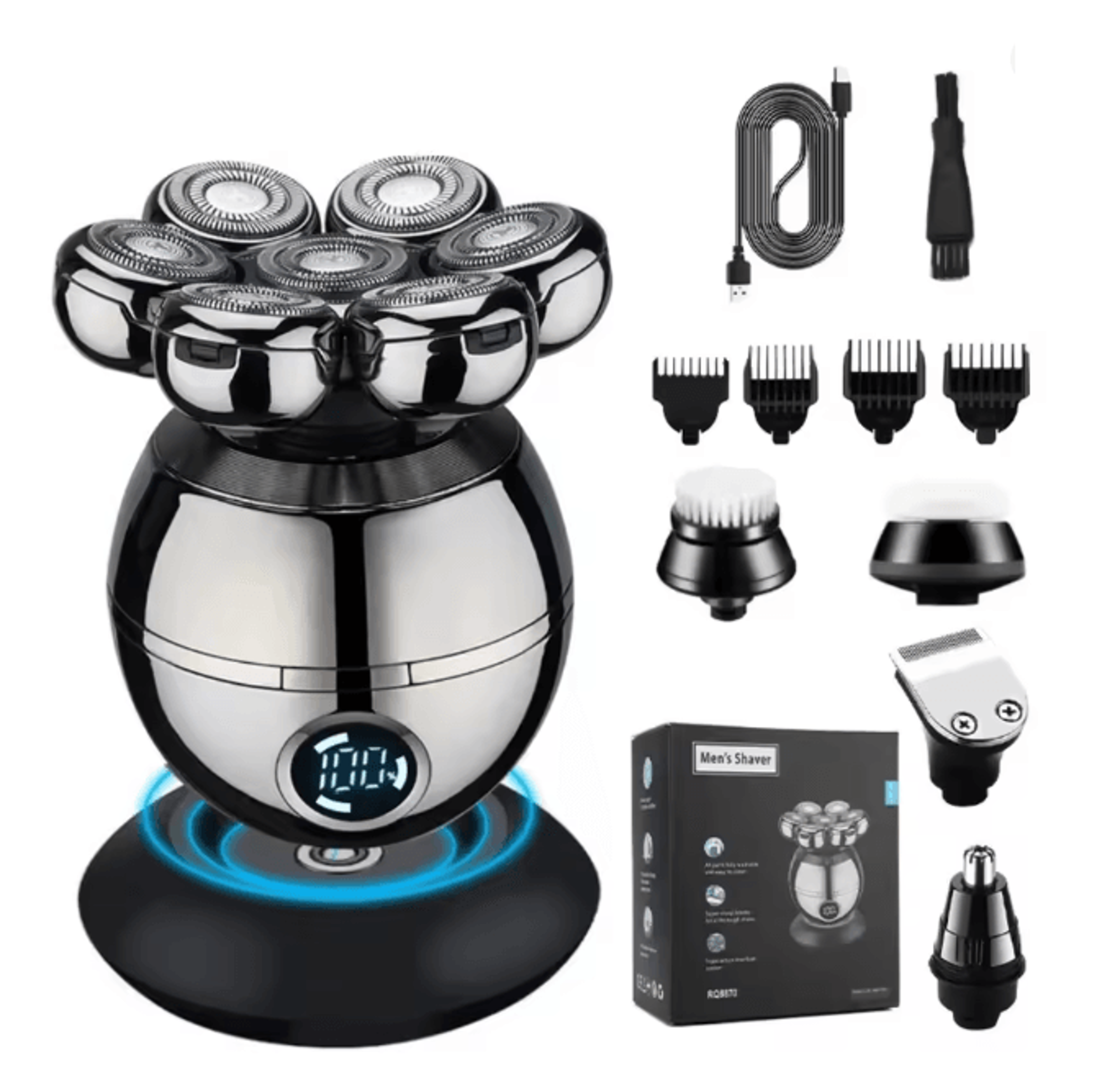 FlexGlide 7D Electric Shaver Waterproof Mens Beard And Head Groomer 3