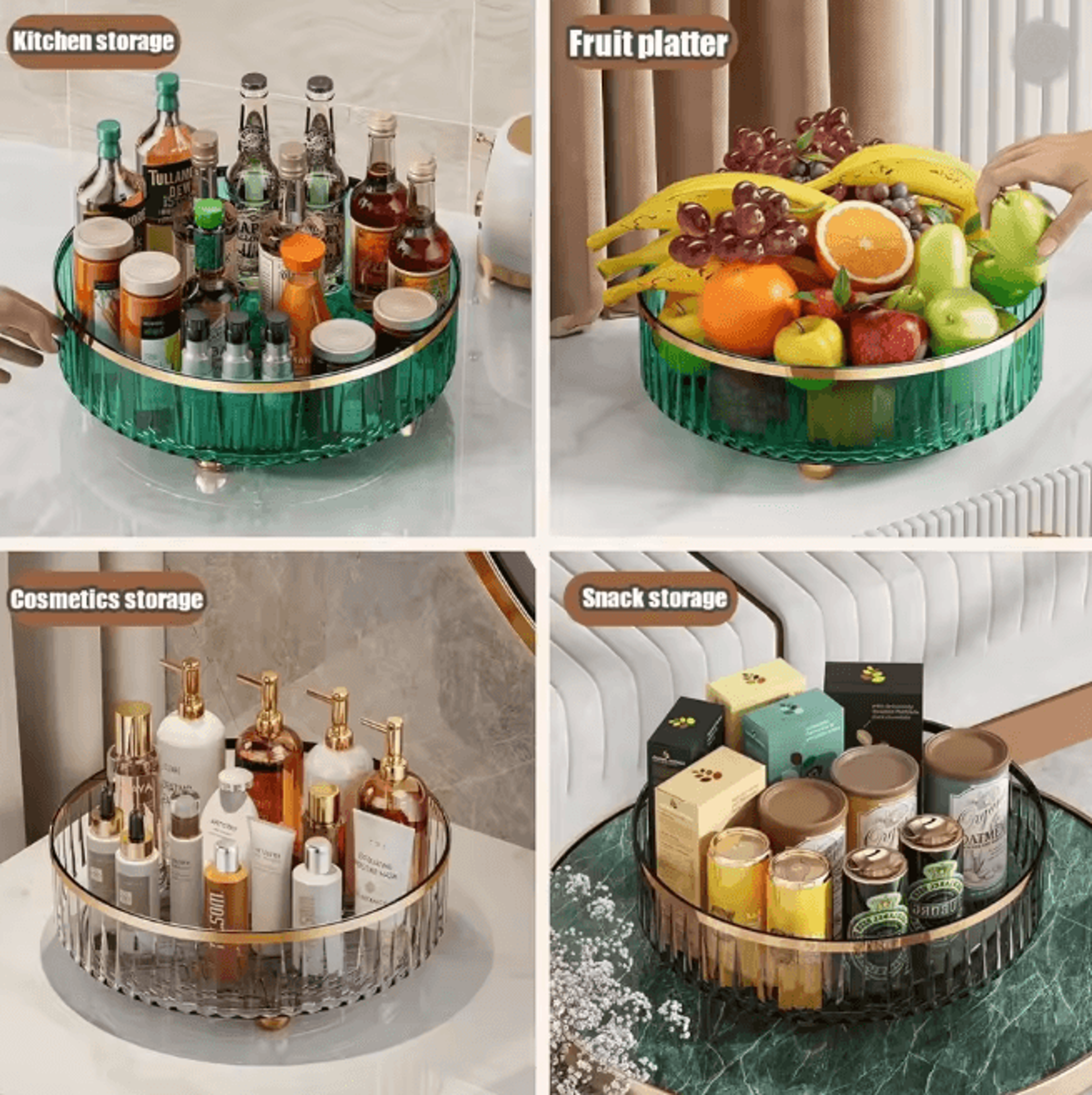 SpinClear Rotating Pantry Organizer Round Clear Storage Container 0