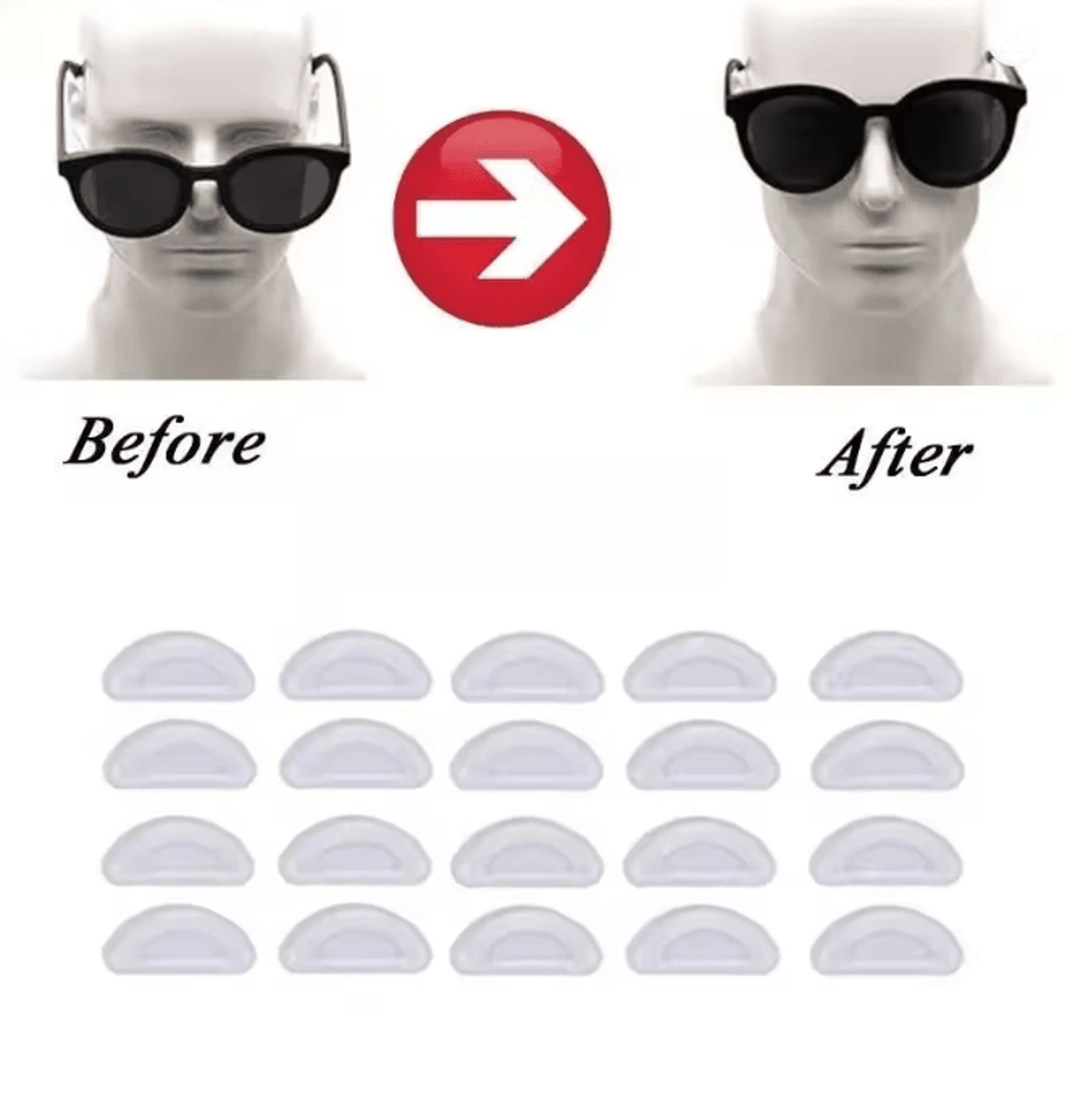 ComfortFit Silicone Nose Pads For Glasses Non Slip Adhesive 1
