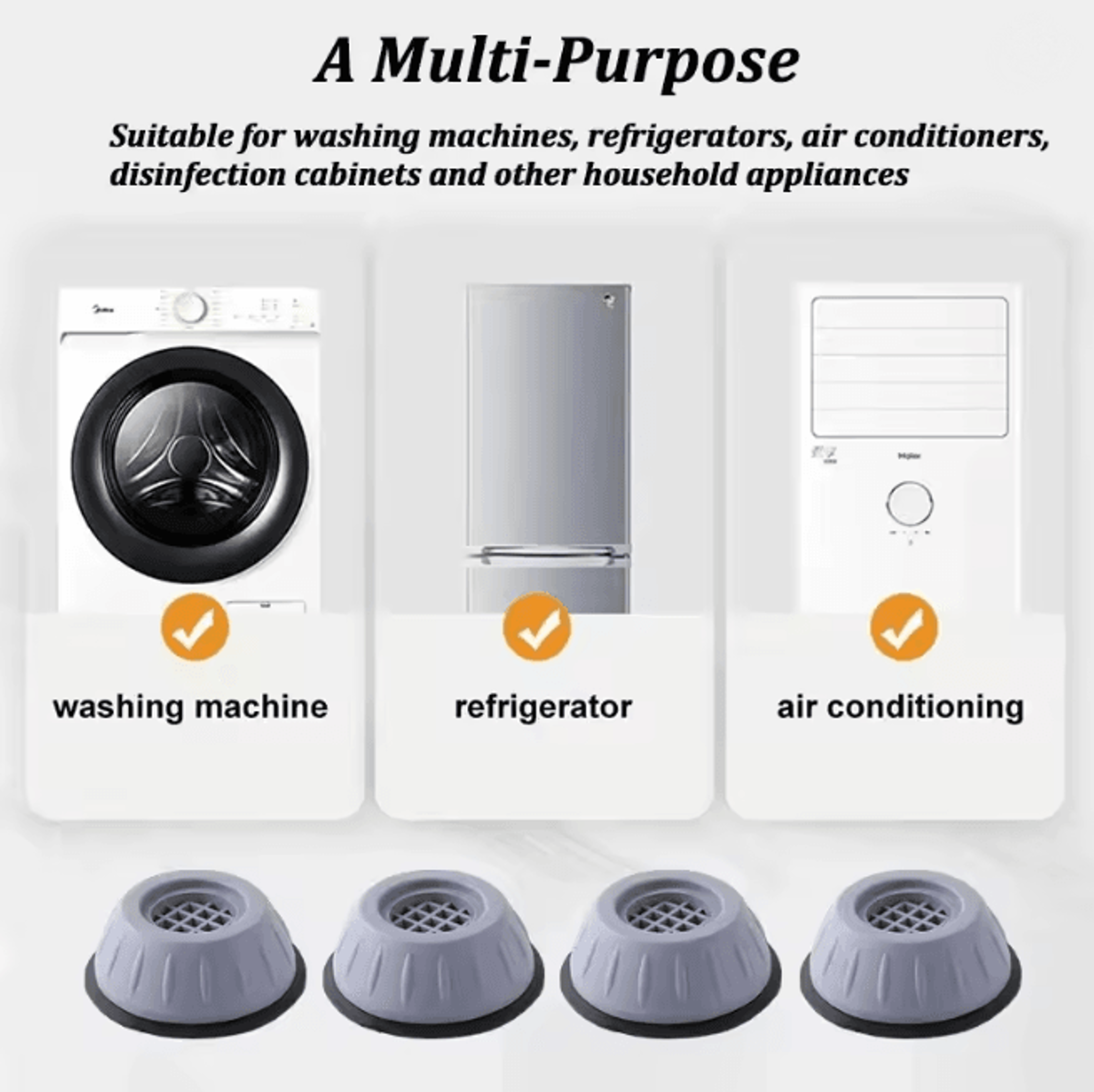 QuietStep Washing Machine Shock Pads Anti Vibration Silicone Feet 2