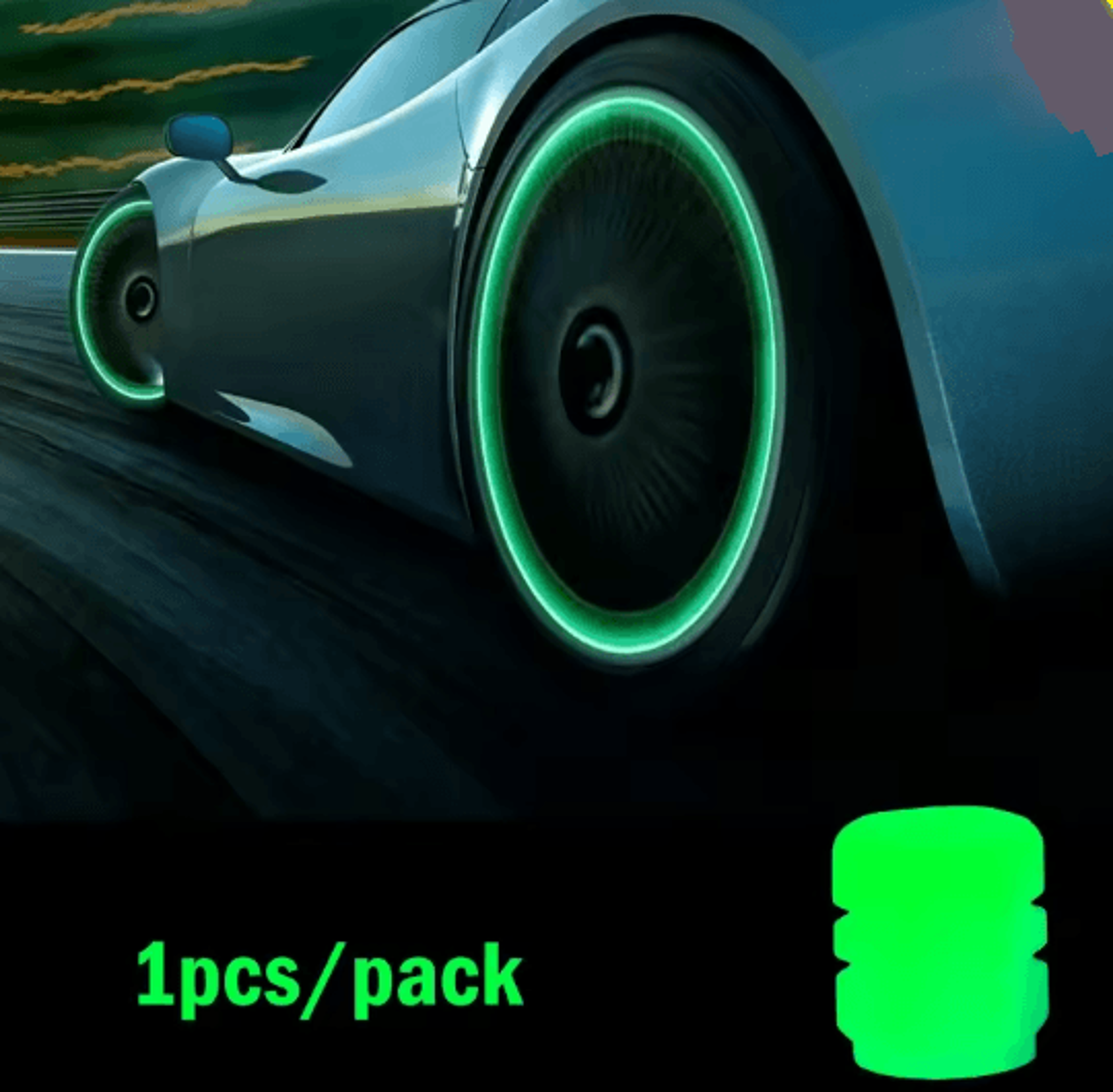 GlowRide Luminous Valve Caps Night Safety Tire Accessories 3