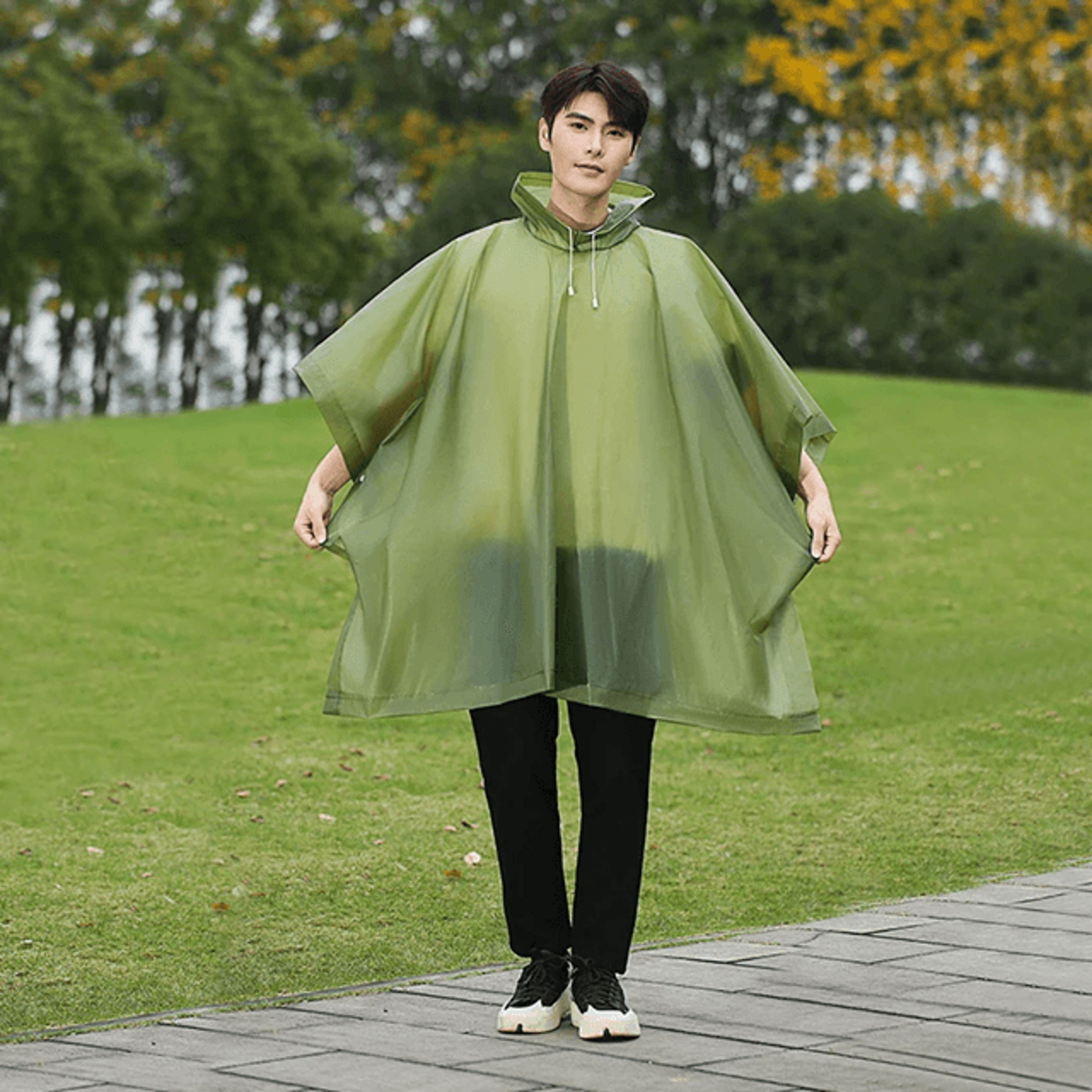 Disposable Outdoor Rain Poncho Thick Cloak Style Raincoat For Camping Hiking And Fishing 5
