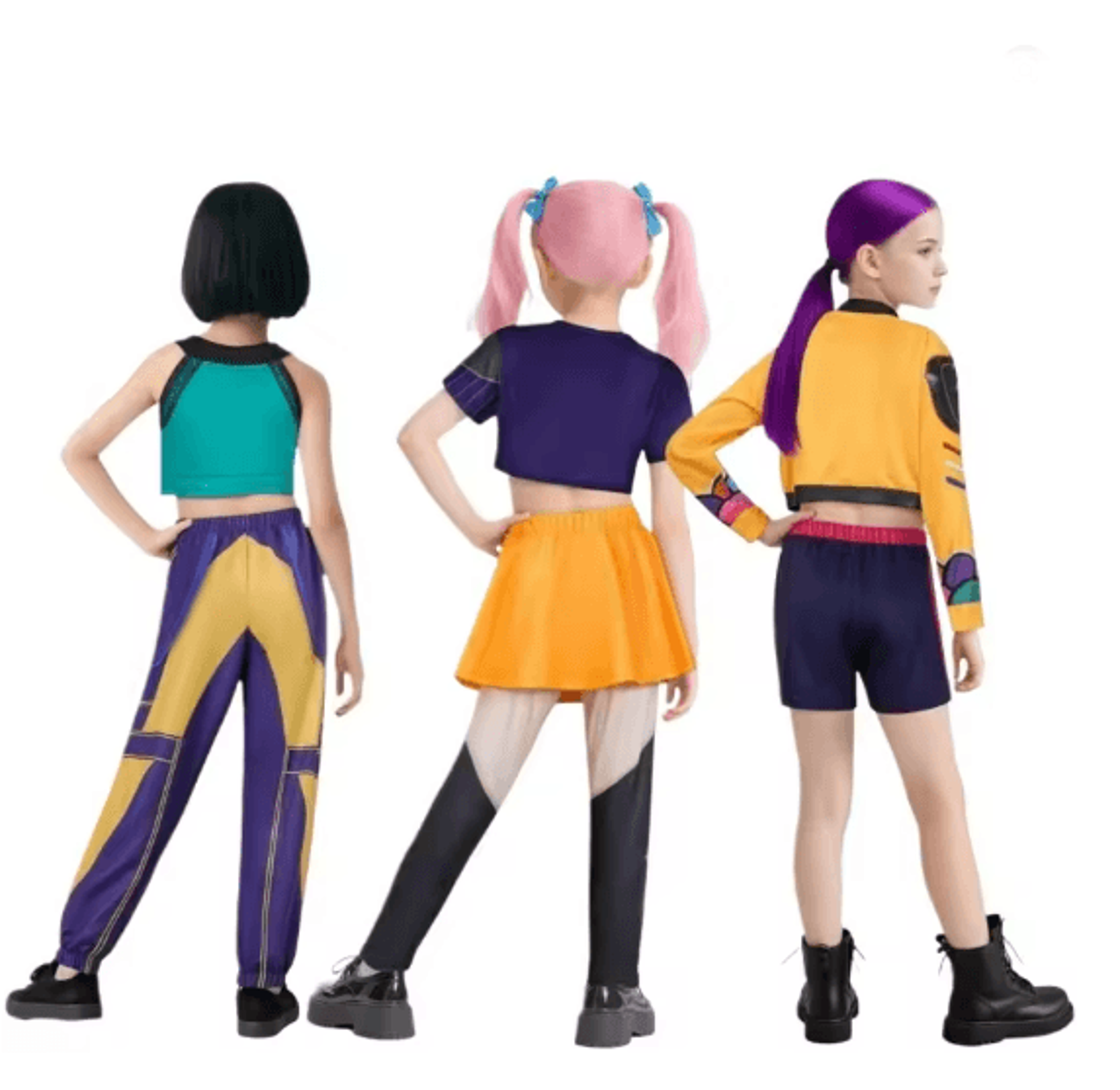 Kids Demon Cosplay Costume Kpop Stage Role Play Outfit For Girls 1