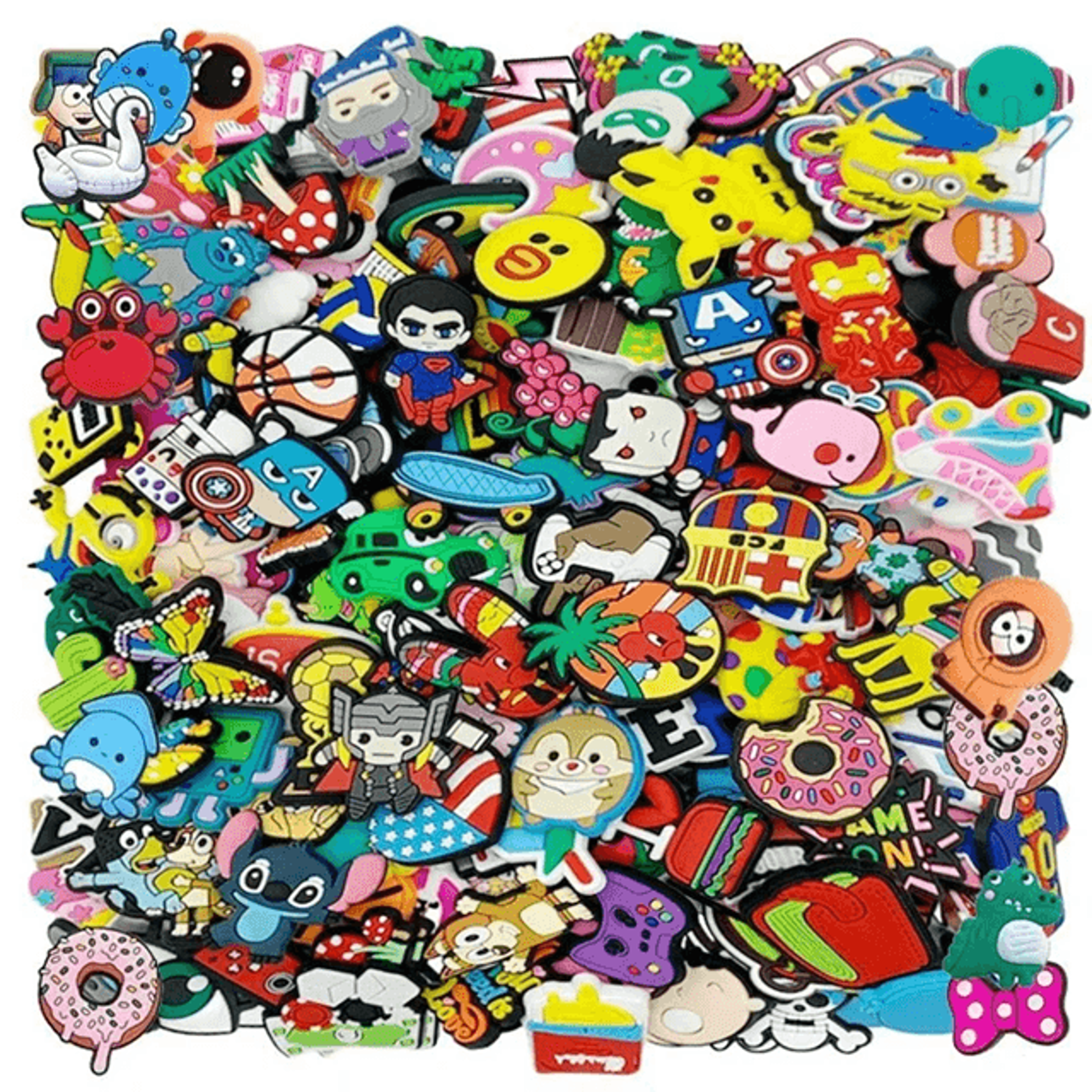 Random Mixed Shoe Charms Set PVC DIY Decorations For Sandals 2