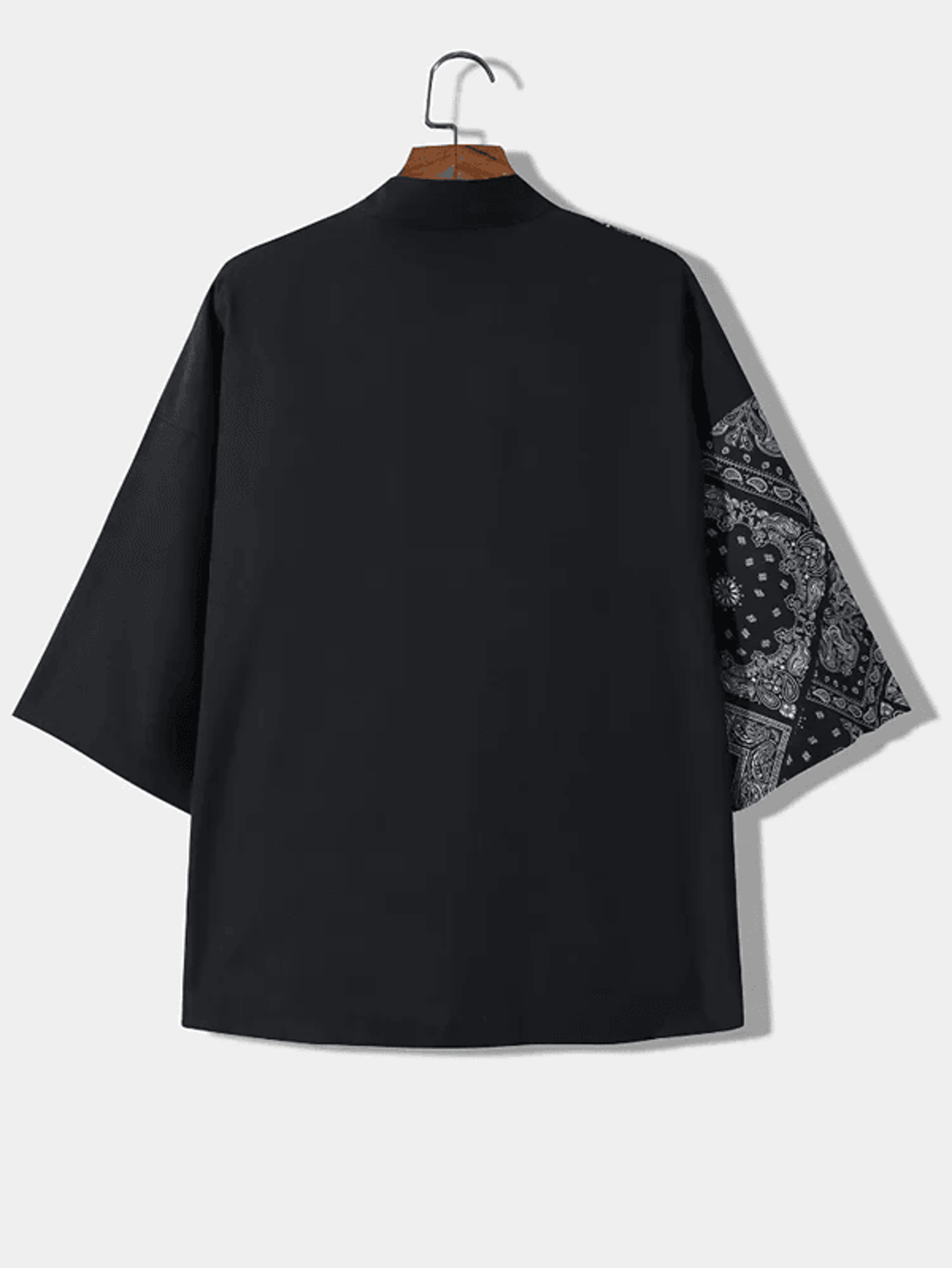 Mens Japanese Kimono Style Open Front Summer Shirt Loose Fit Casual Top 2