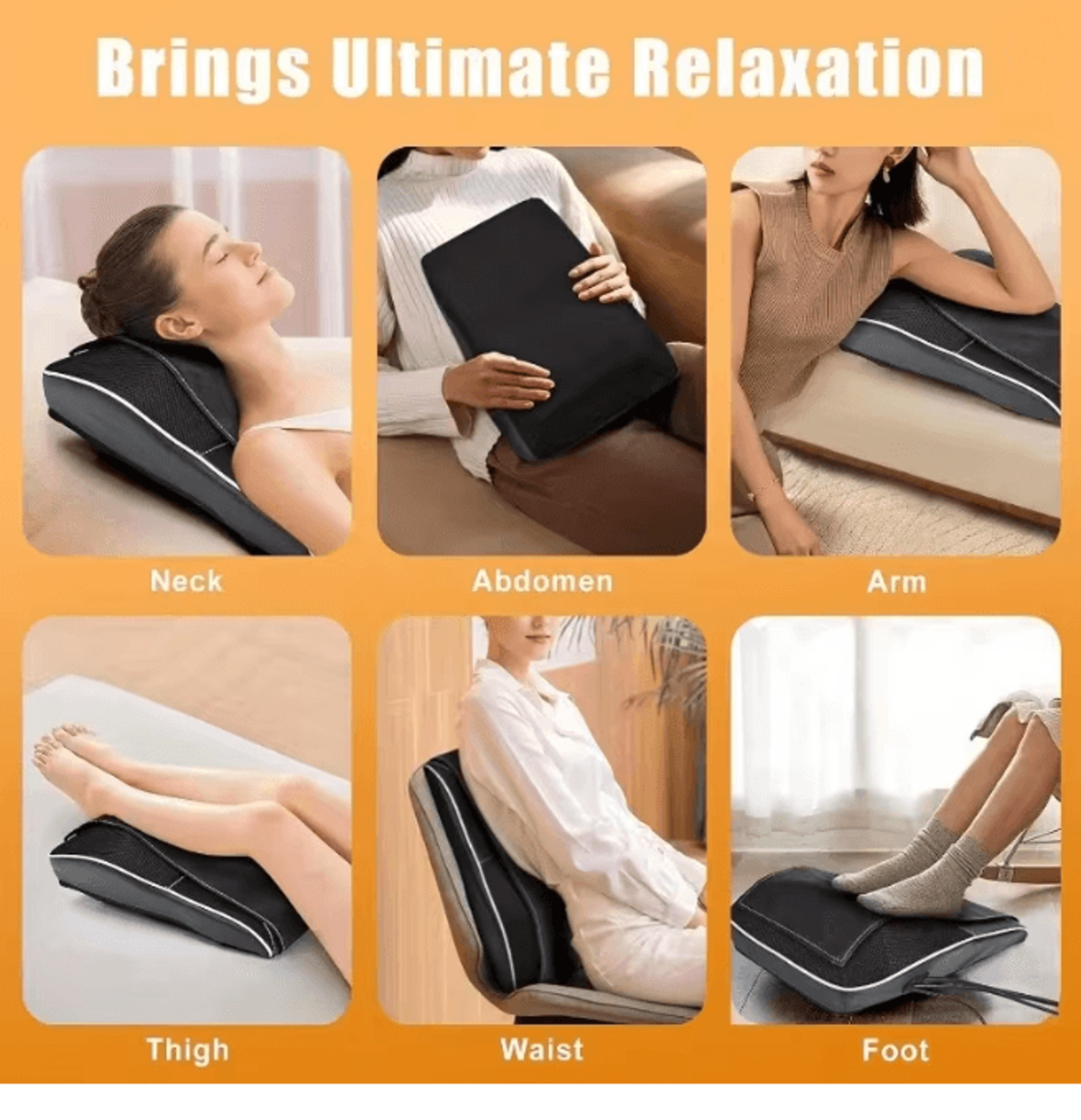 Electric Shiatsu Neck Massage Pillow With Airbag Traction Heat And Vibration 3
