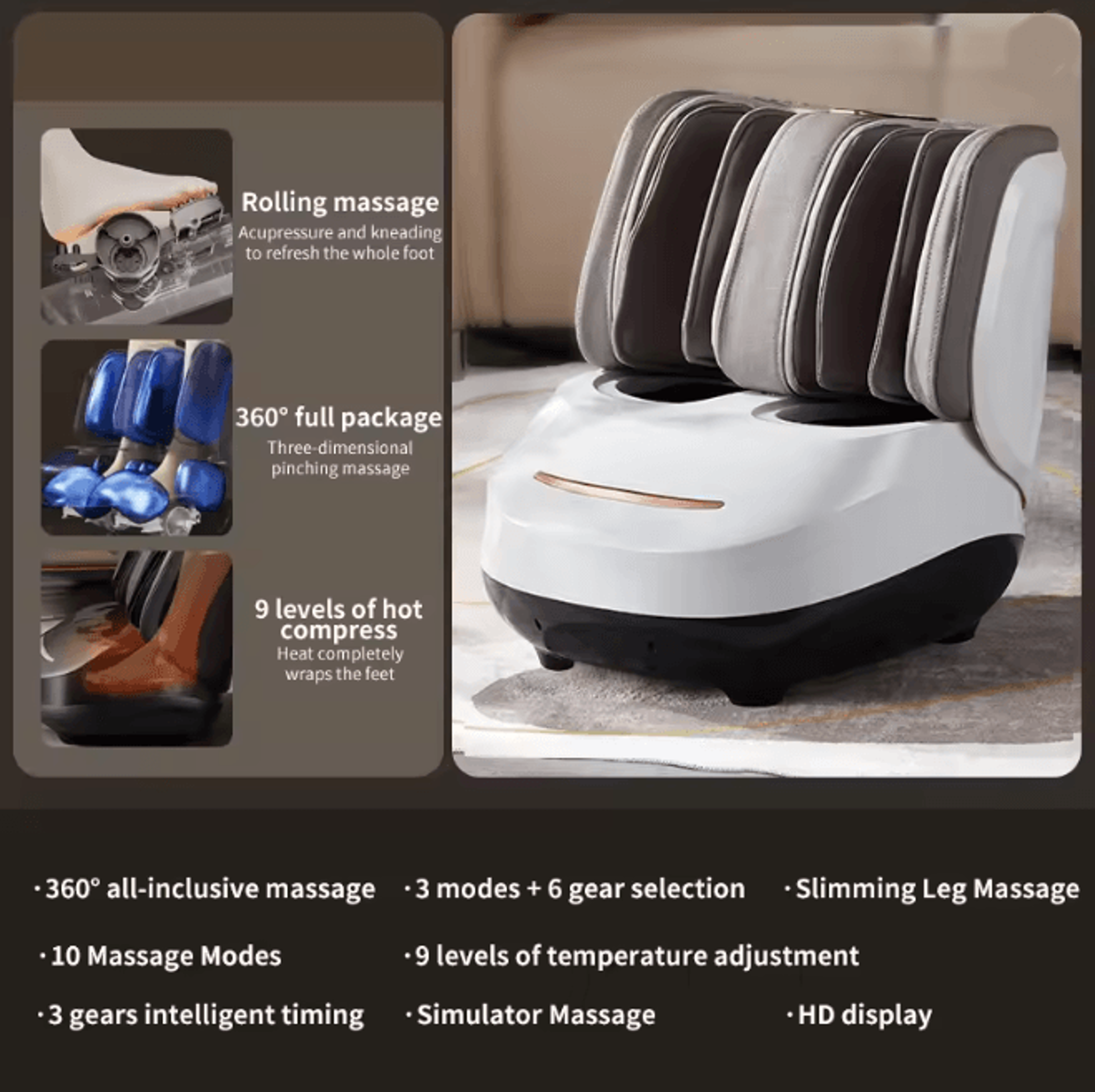 Electric Calf And Foot Shiatsu Massager With Air Compression Deep Kneading Relief 5