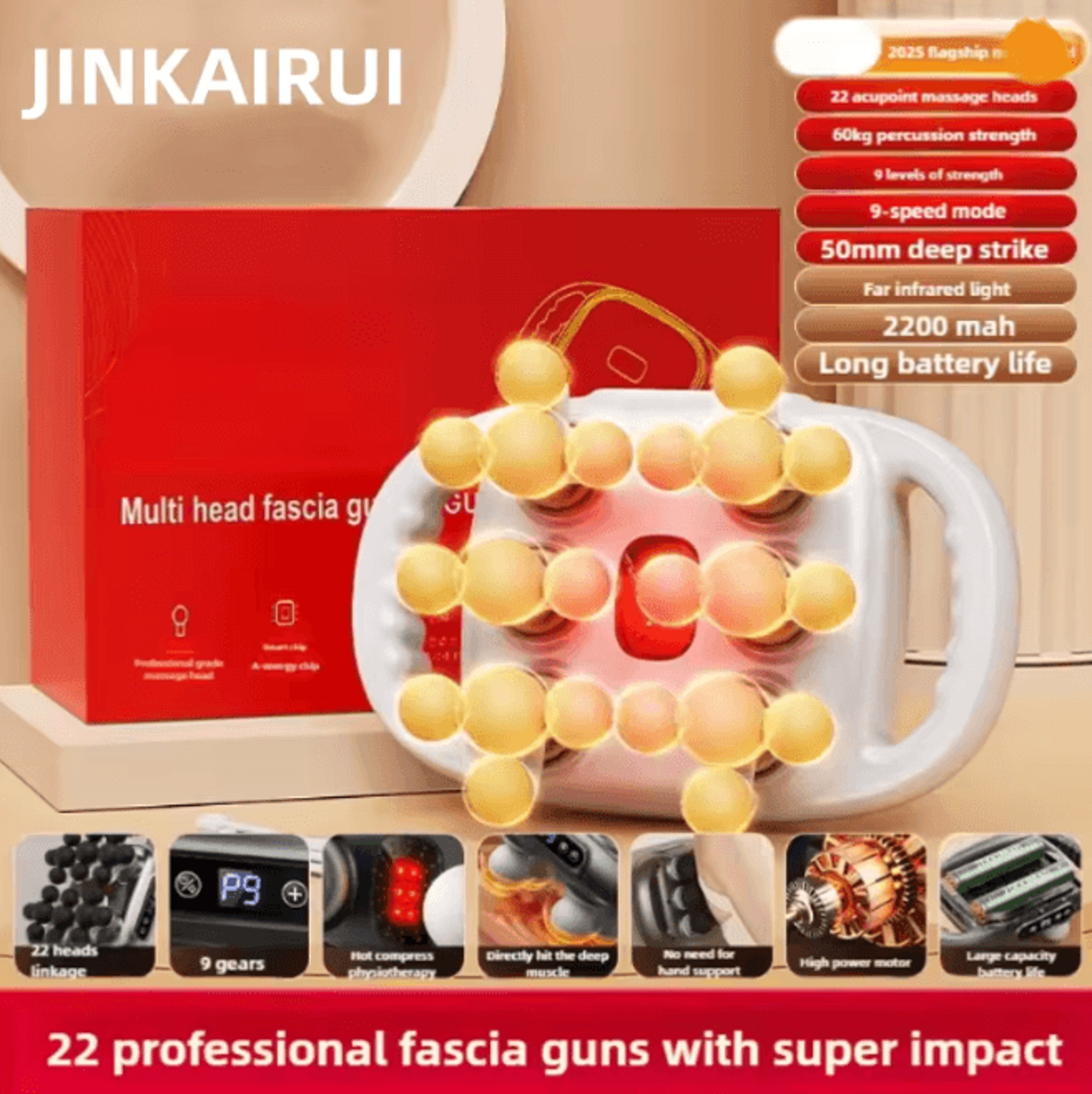 Professional Deep Tissue Massage Gun With 24 Heads High Power Muscle Relief 6