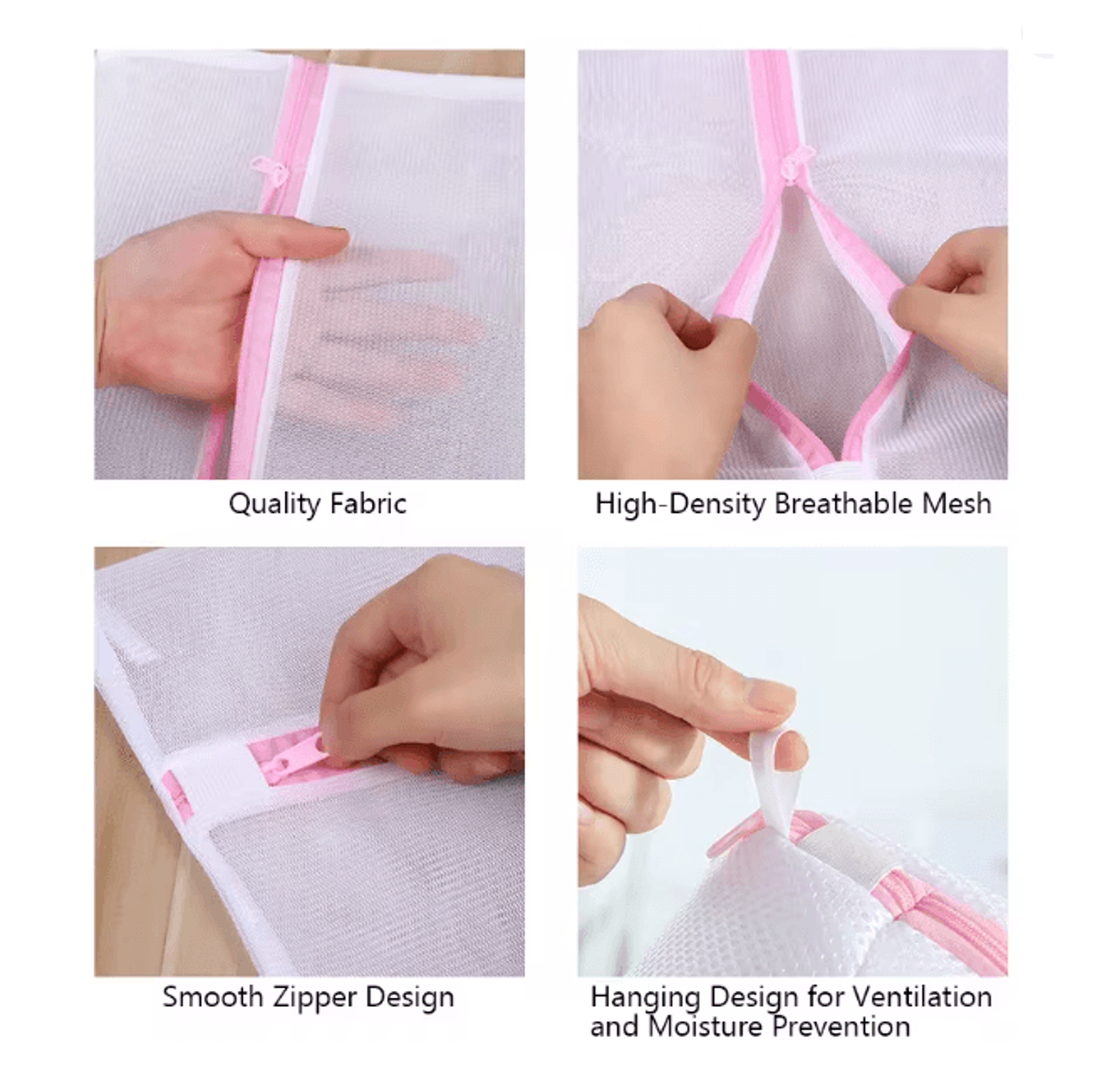 Zippered Mesh Laundry Bags Set For Bra And Underwear Care 3 Piece 2