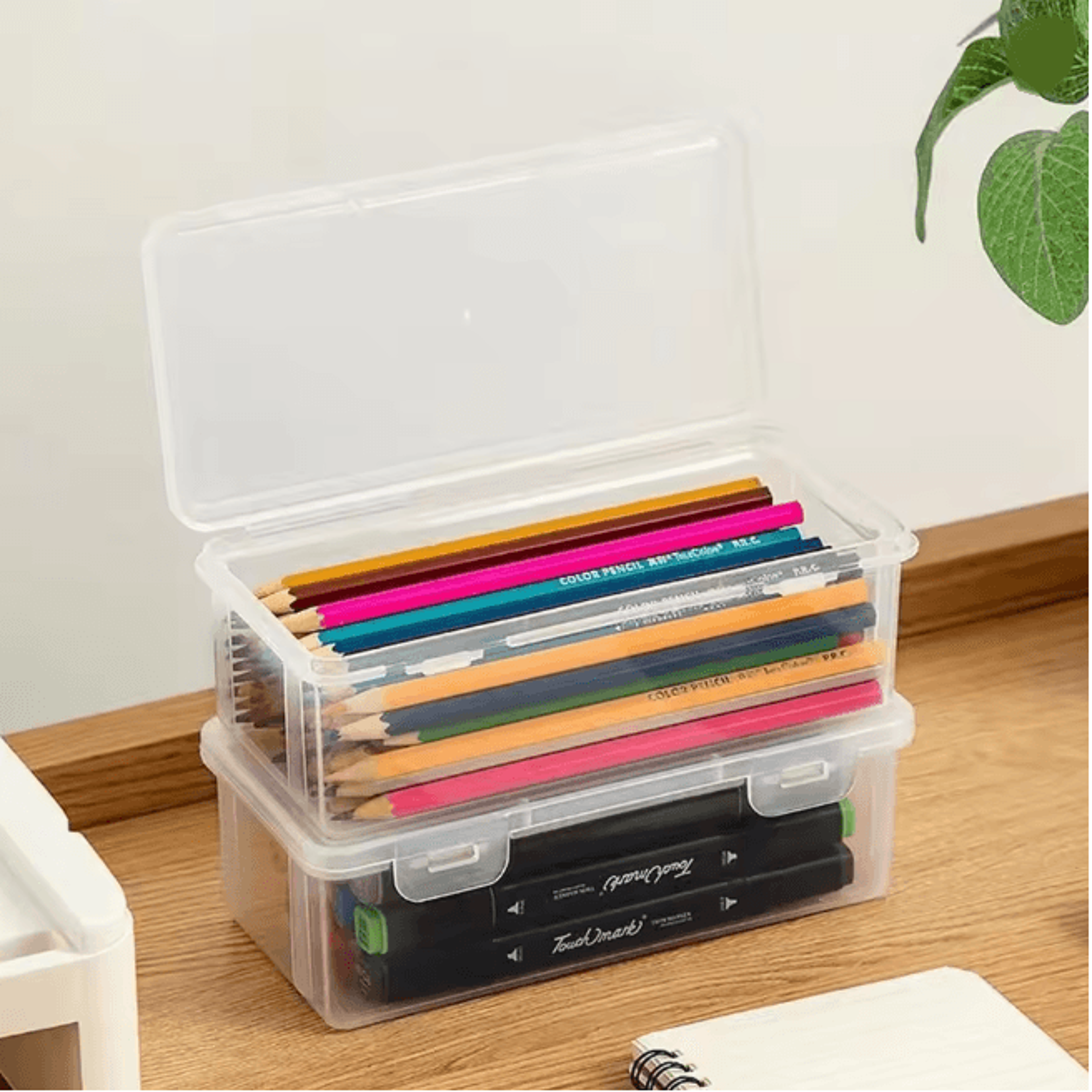 Translucent Large Capacity Pencil Case Lightweight Storage Organizer 2