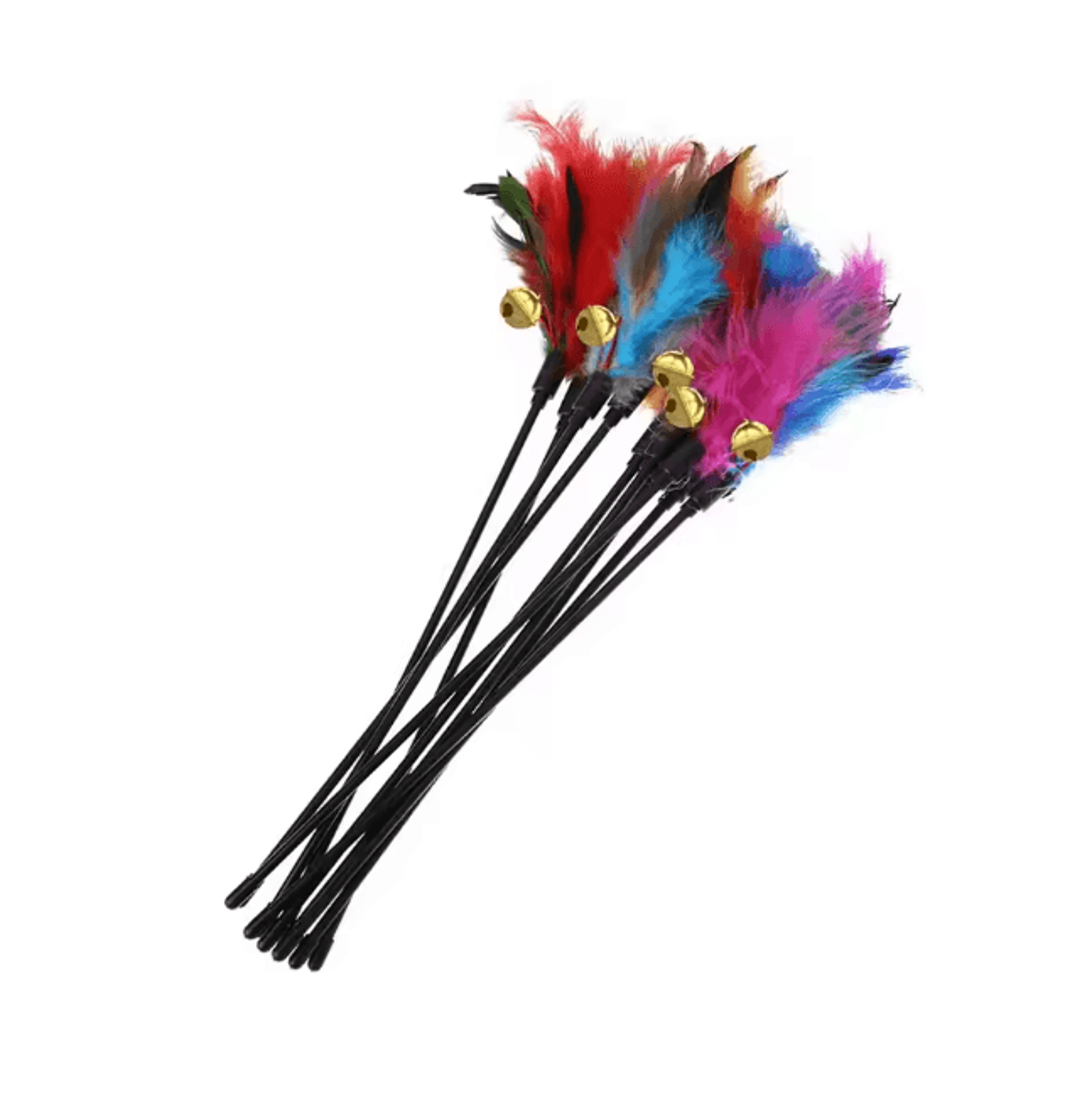5 Piece Cat Wand Toy Set Interactive Feather Cat Toys With Bell 4