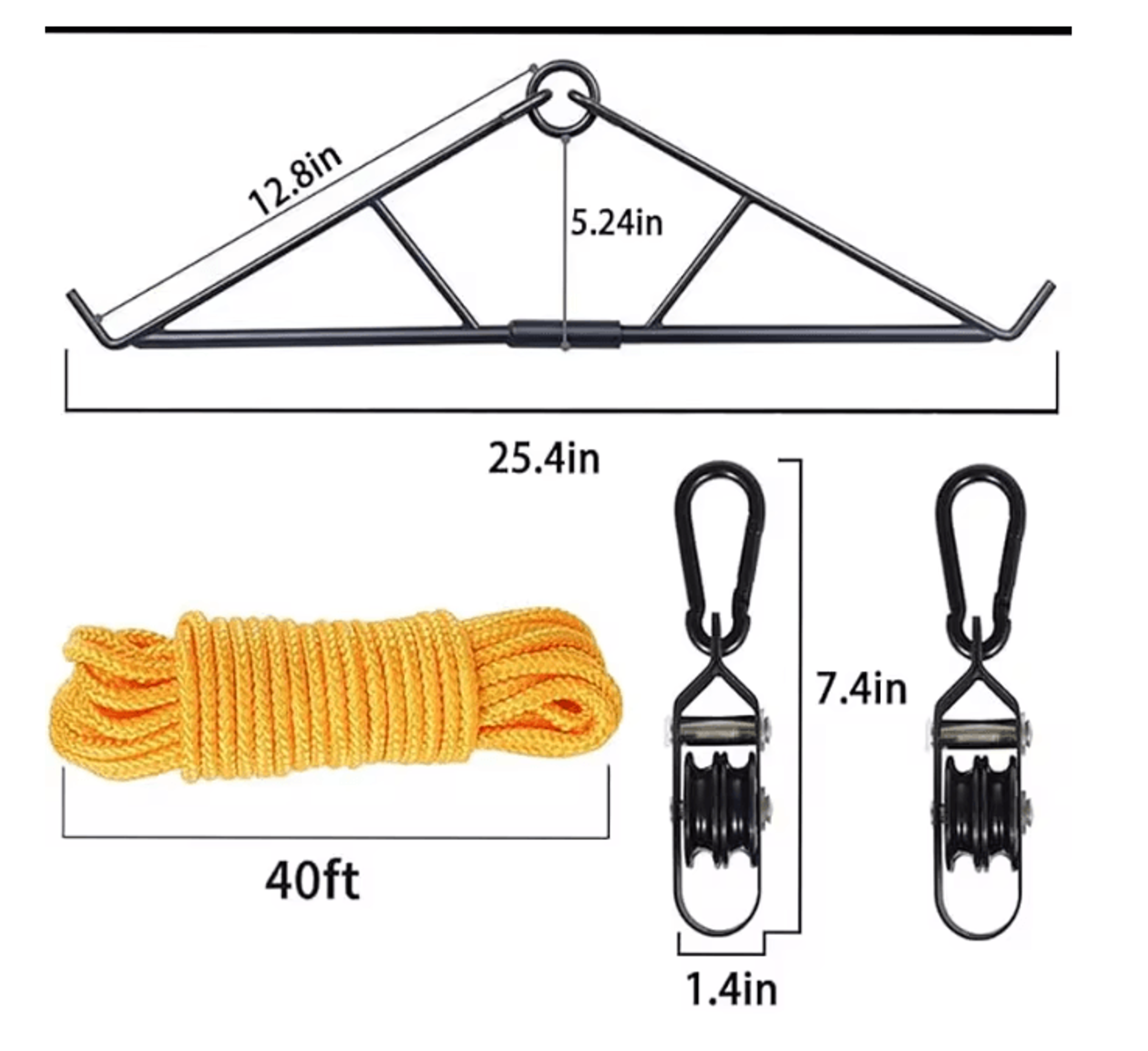 Heavy Duty Deer Hoist Pulley System Hunting Game Lifting Kit 5