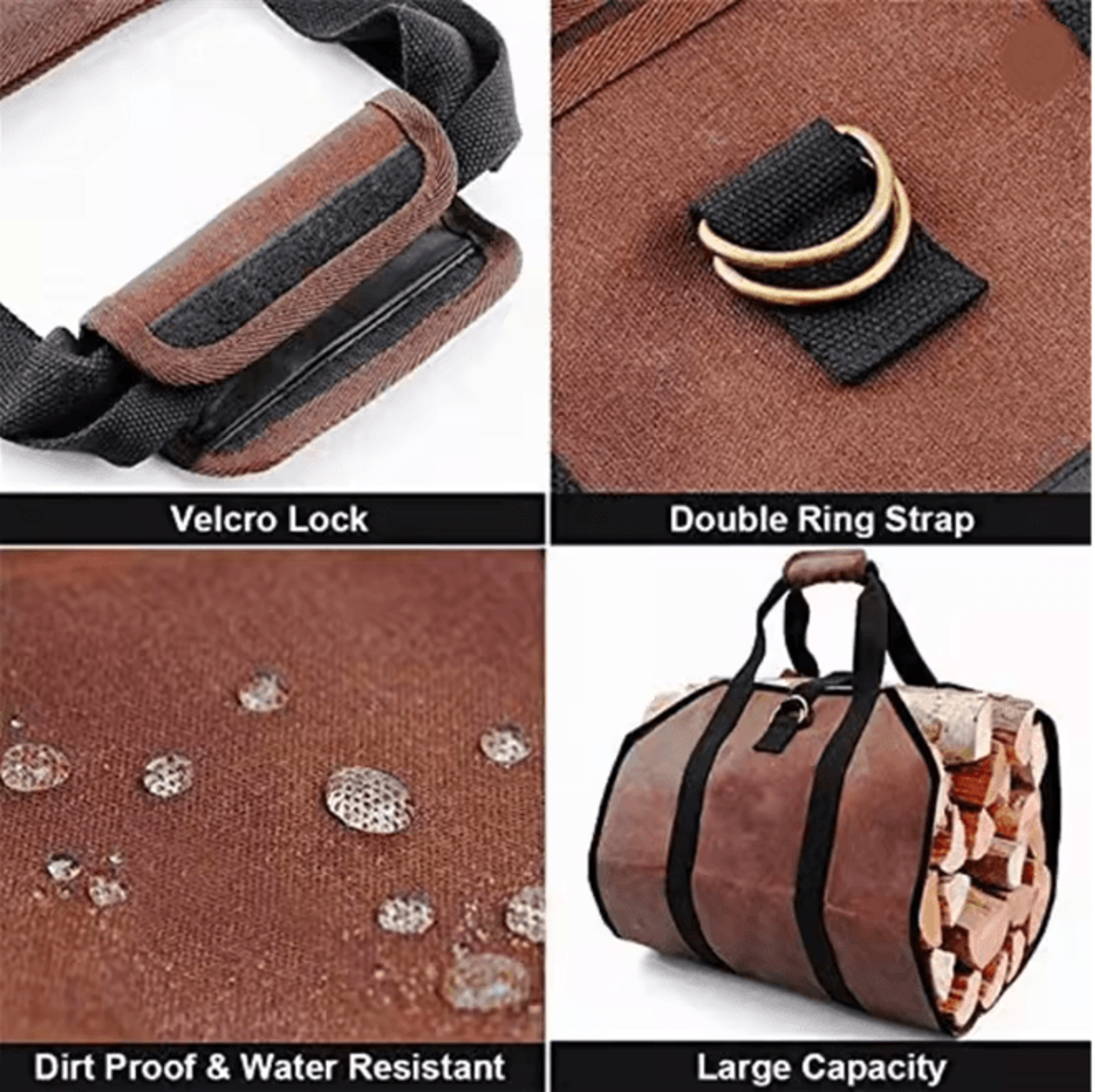Large Capacity Firewood Carry Bag Durable Log Storage And Transport Tote 4