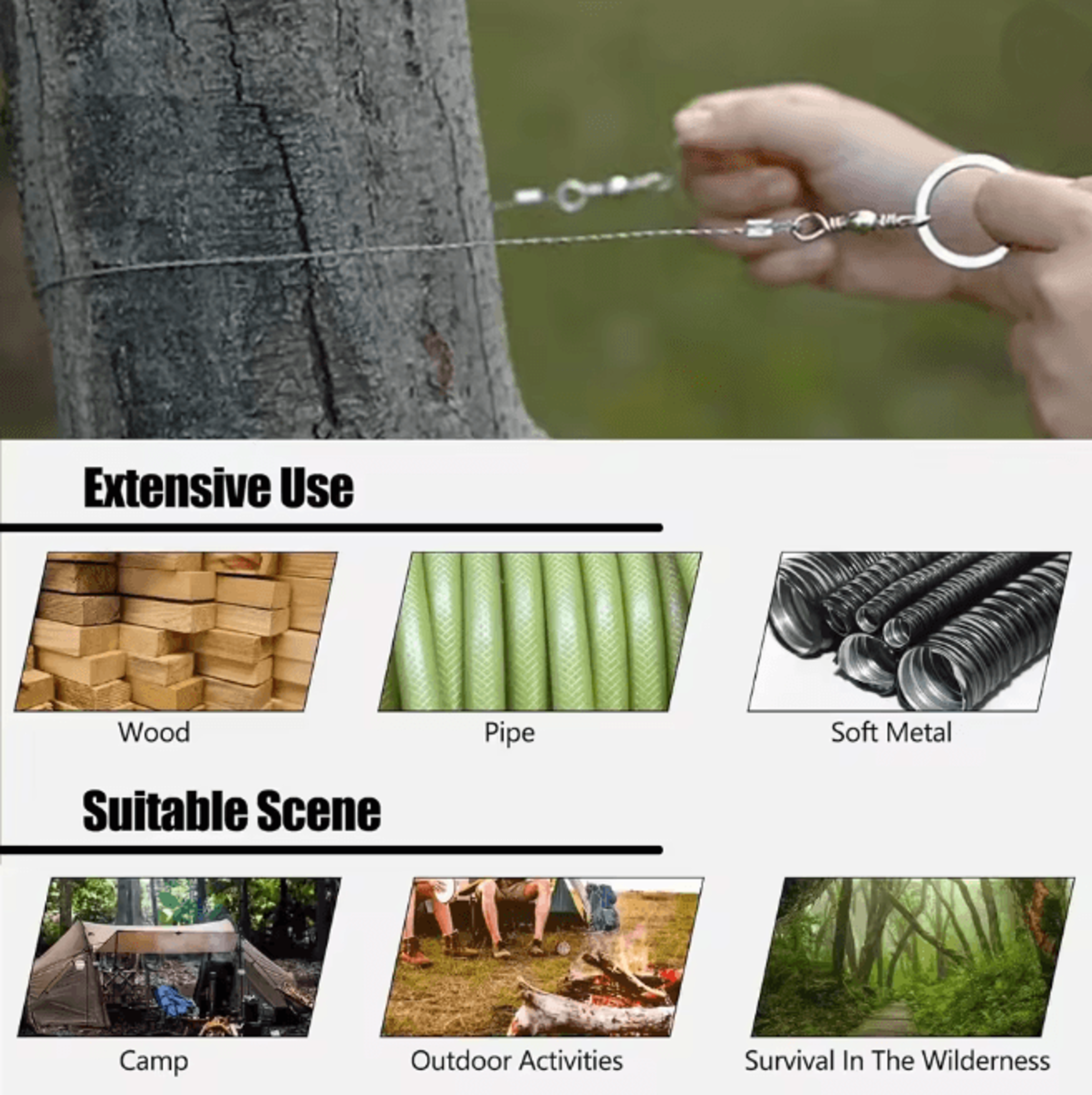 Portable Stainless Steel Wire Survival Saw Pocket Cutting Tool 3