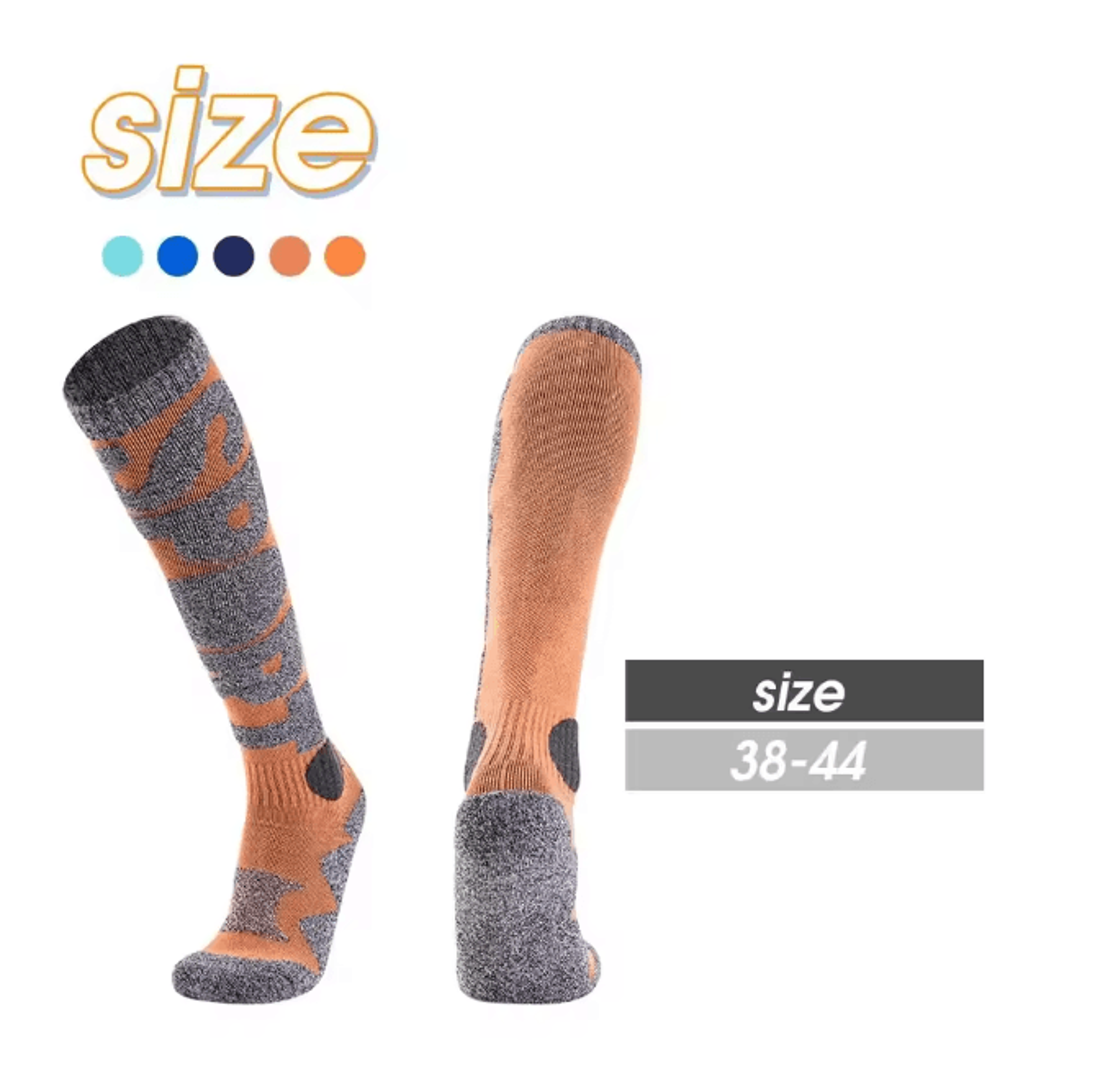 Thermal Knee High Skiing Socks Warm Snowboarding Cold Weather Socks 3