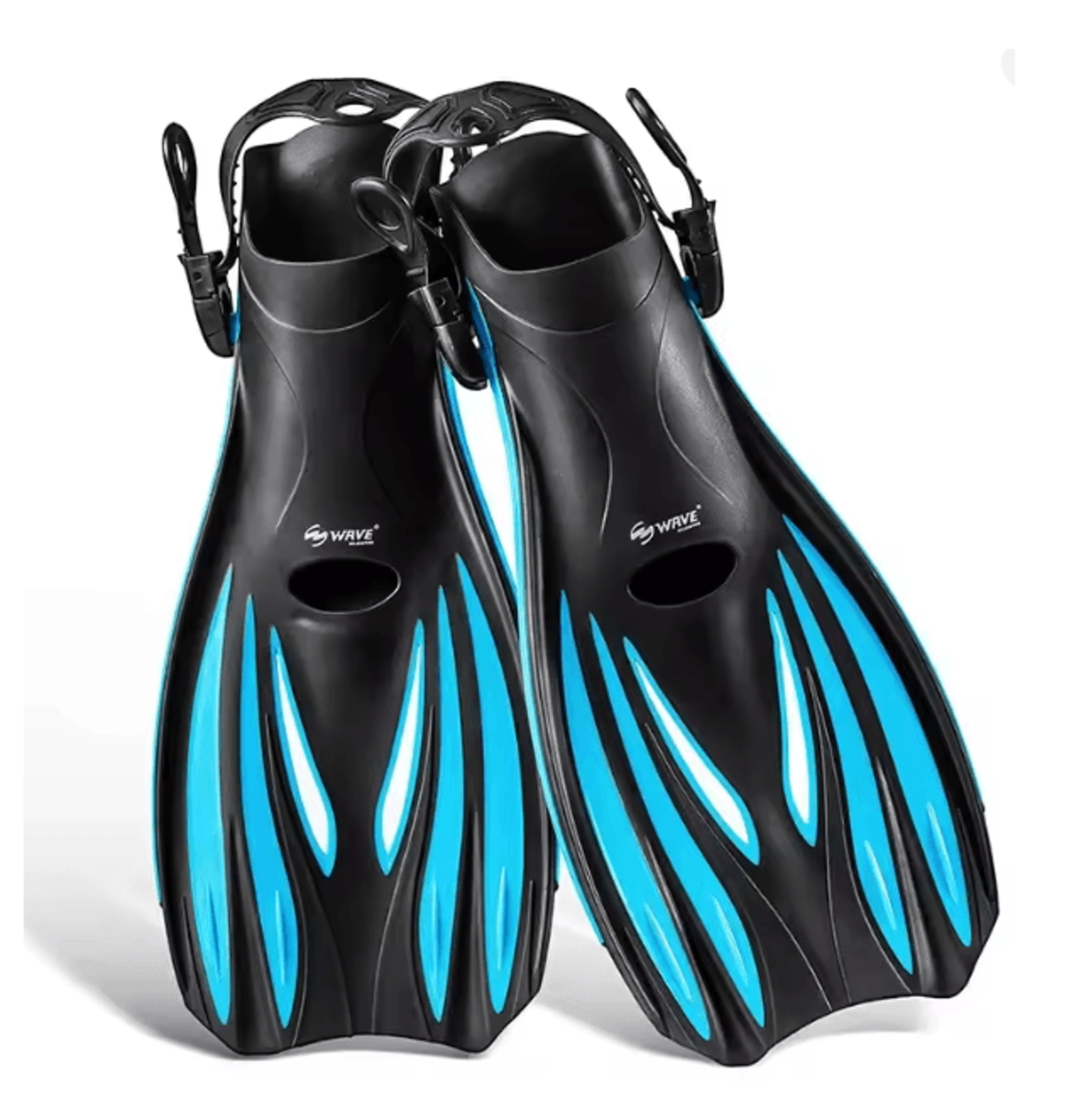 Adjustable Short Swimming Fins Open Heel Snorkeling And Dive Training Flippers 0