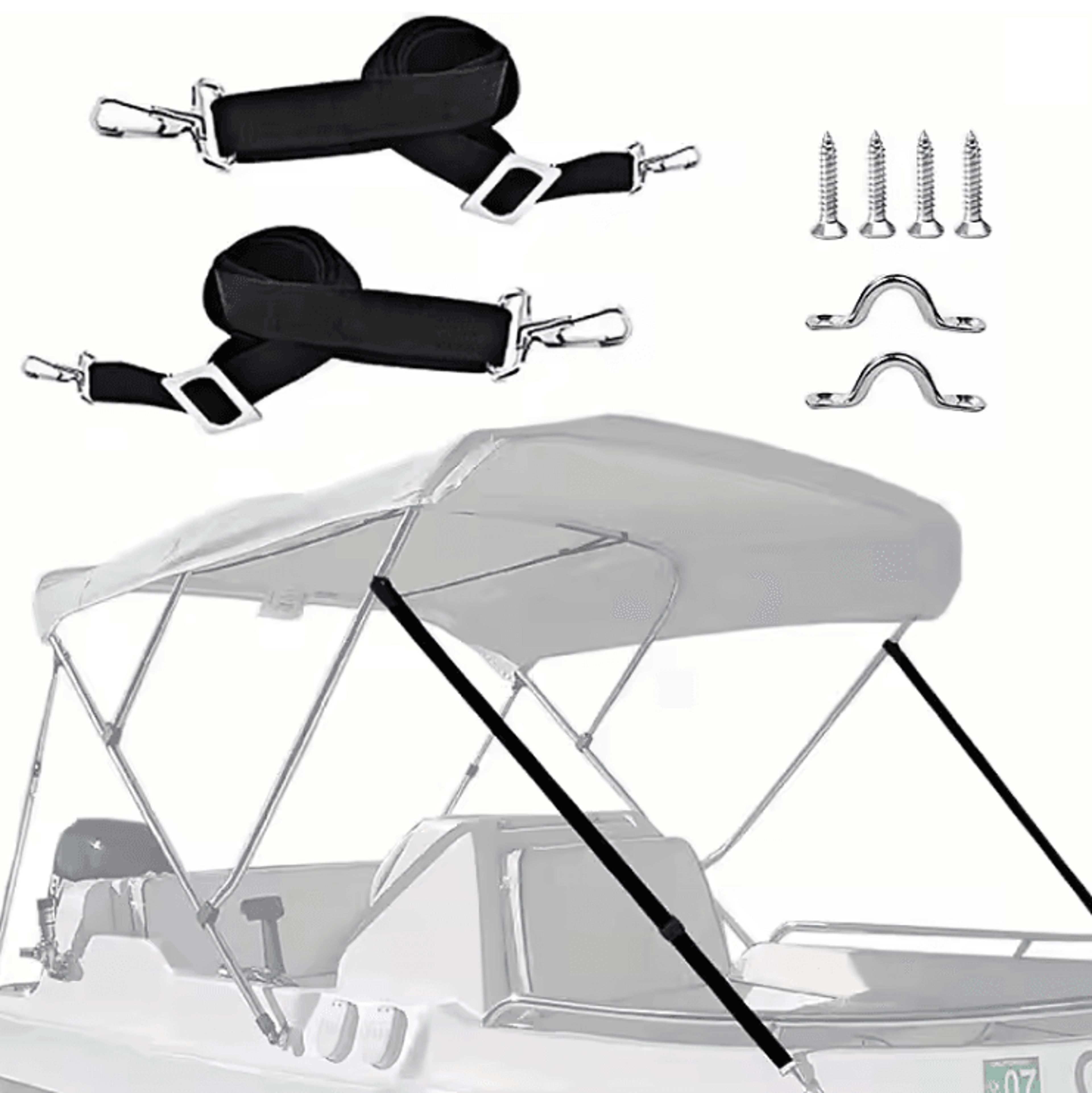 Adjustable Bimini Boat Awning Straps Marine Canopy Tie Down Set 0