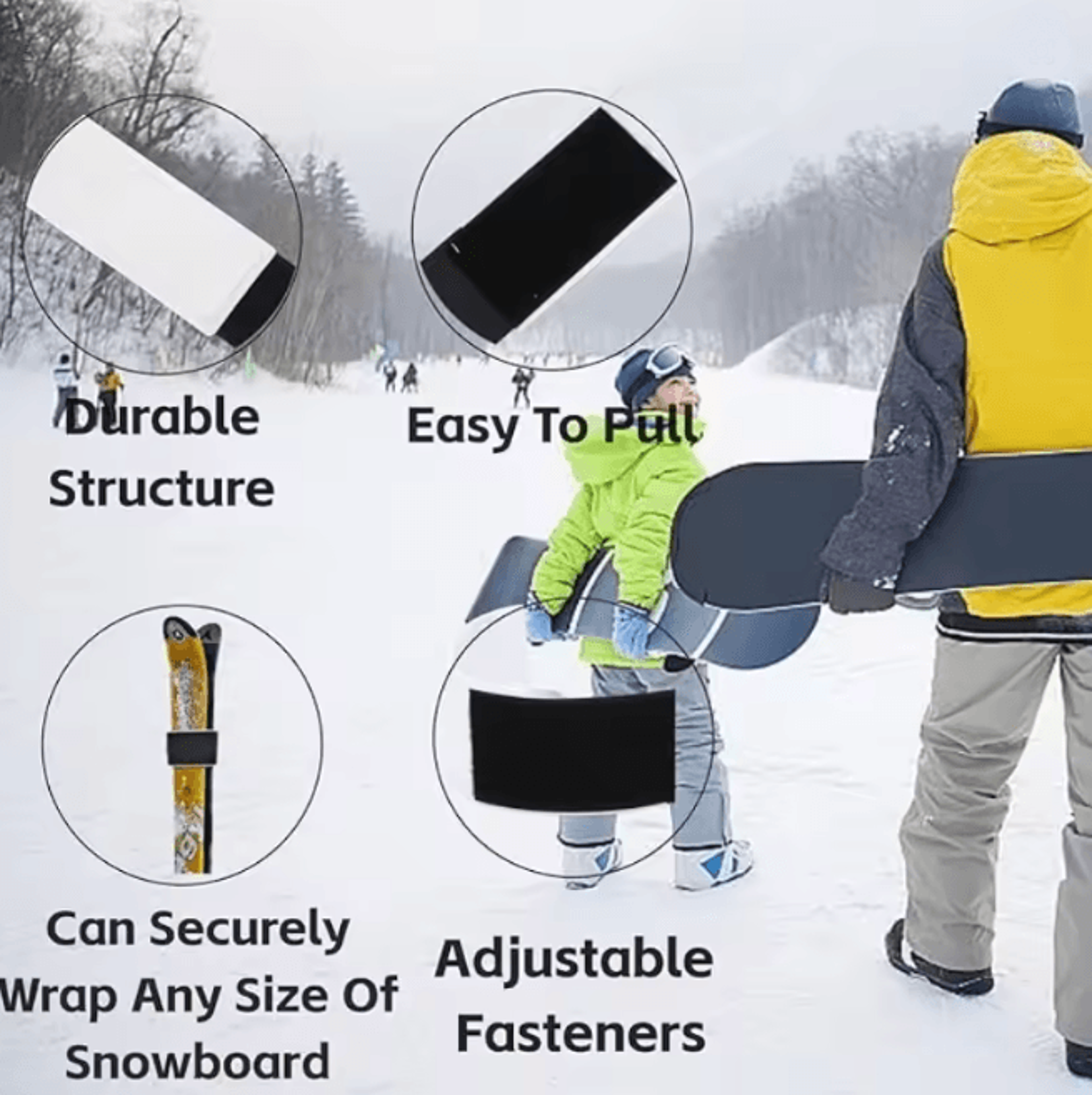 Adjustable Ski Fixing Band Brake Retainer Straps For Skis And Snowboards 2